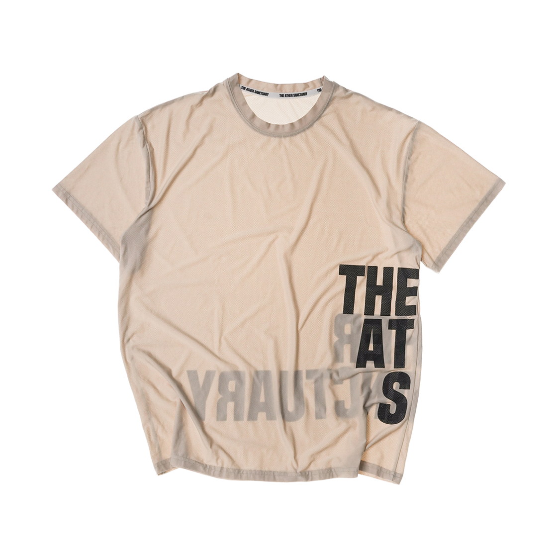 디아더생츄어리 오리진 빅로고 메쉬 반팔 티셔츠 베이지(THE ATHER SANCTUARY Origin Big Logo Mesh S/S Tee Beige)