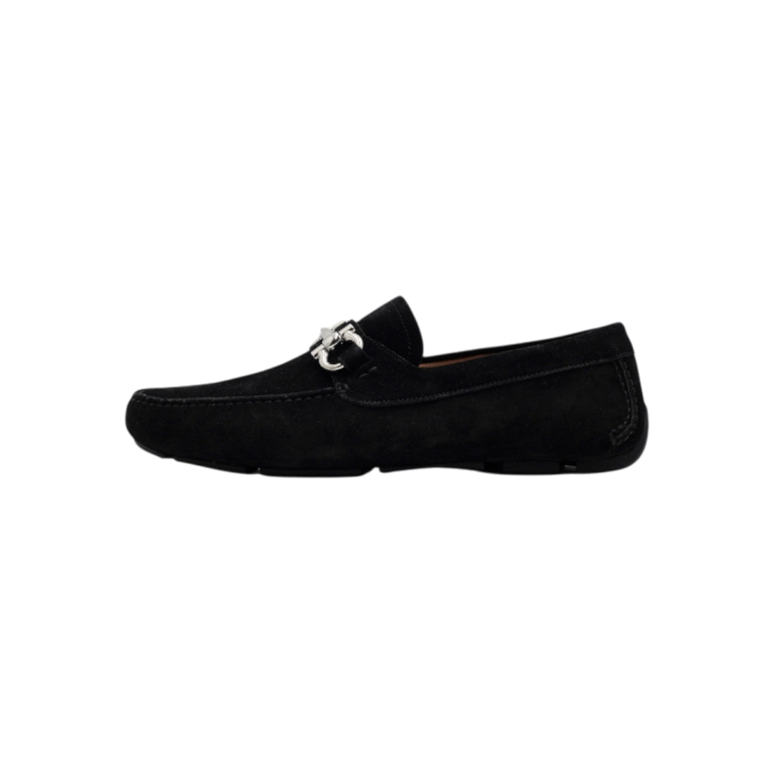 IT8ME2LFDQTE Ferragamo Black Suede Gancini Driving Loafers