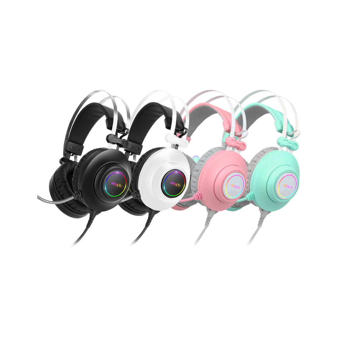 앱코 N550 ENC 가상 7.1 RGB 진동 노캔 마이크 3D 초경량 게이밍 헤드셋(ABKO N550 ENC Virtual 7.1 RGB Vibration No Can Microphone 3D Ultra Lightweight Gaming Headset) - 1