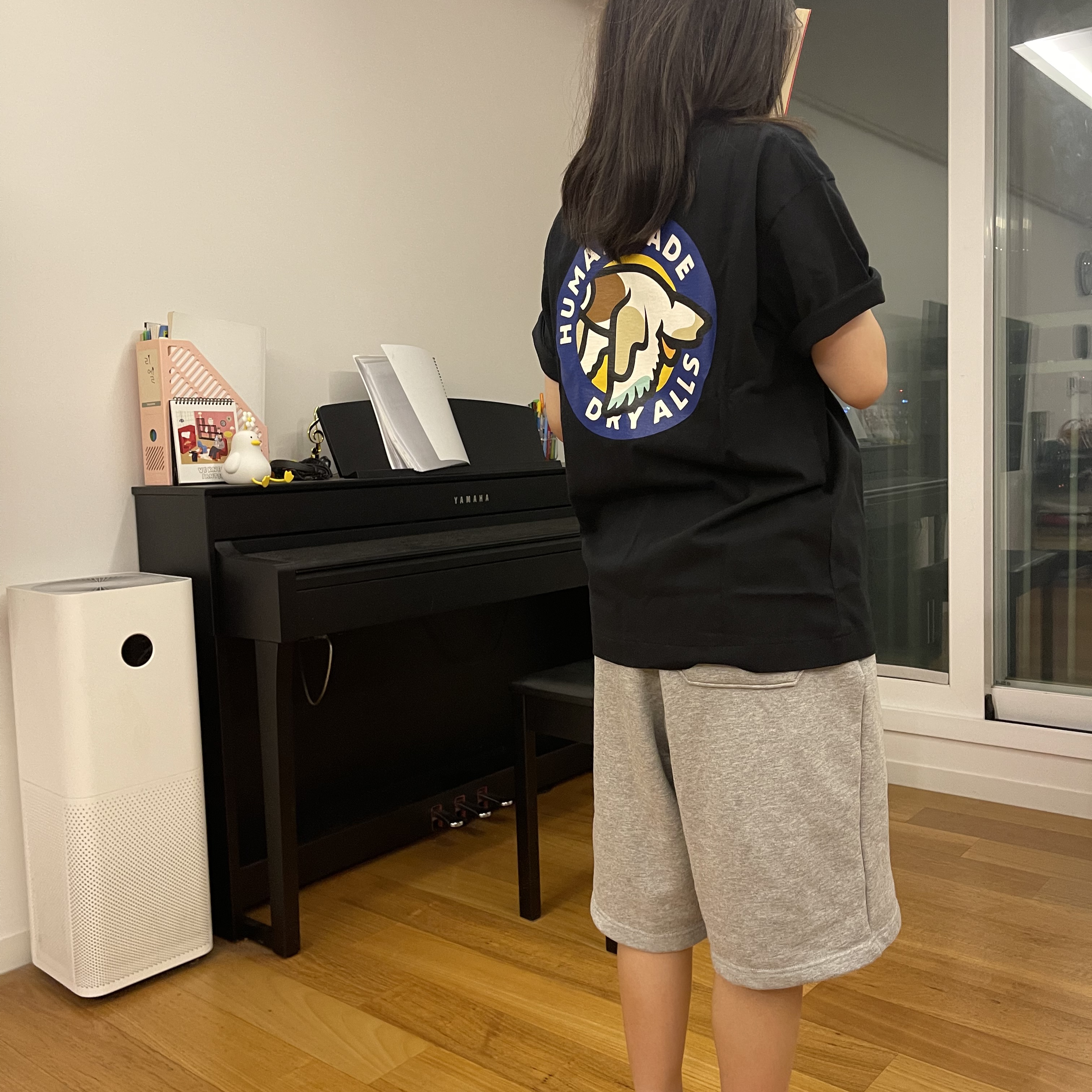 Human Made Graphic T-Shirt Black 착용 스타일 - 1