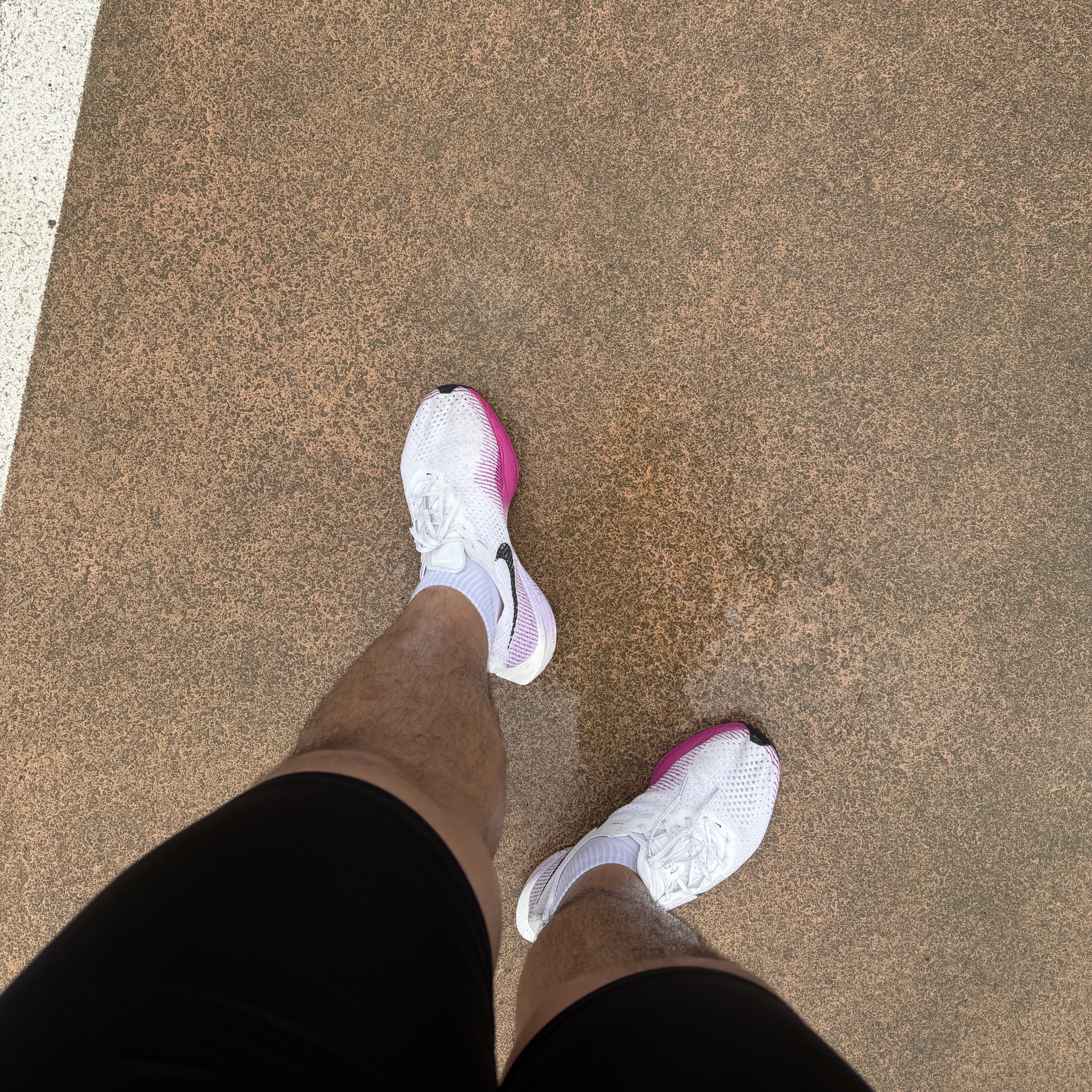 Nike ZoomX Vaporfly Next% 3 White Vivid Purple 착용 스타일 - 1