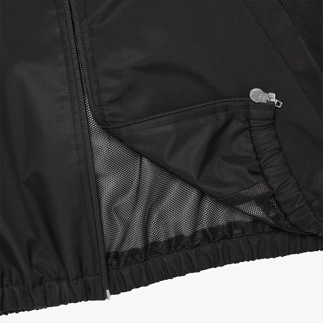 스트레인저 와이드 핏 폴리 후디드 윈드브레이커 블랙(Stranger Wide Fit Poly Hooded Windbreaker Black) - 4