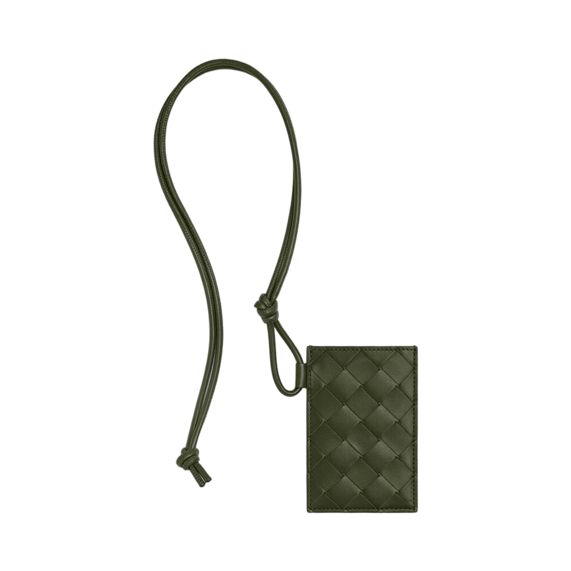785985VCPQ53832 Bottega Veneta Intrecciato Badge Holder Green Tweed Mineral