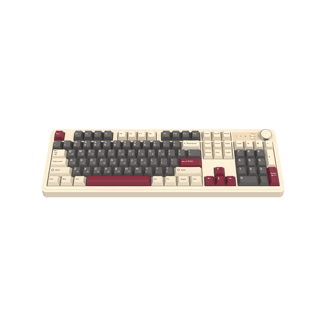앱코 AF108PRO ABKO x SOAI 콜라보 3모드 기계식 키보드 와인 그레이 저소음 너울축(Aapco AF108PRO ABKO x SOAI Collaboration 3 Mod Mechanical Keyboard Wine Gray Low Noise Shaft) - 4