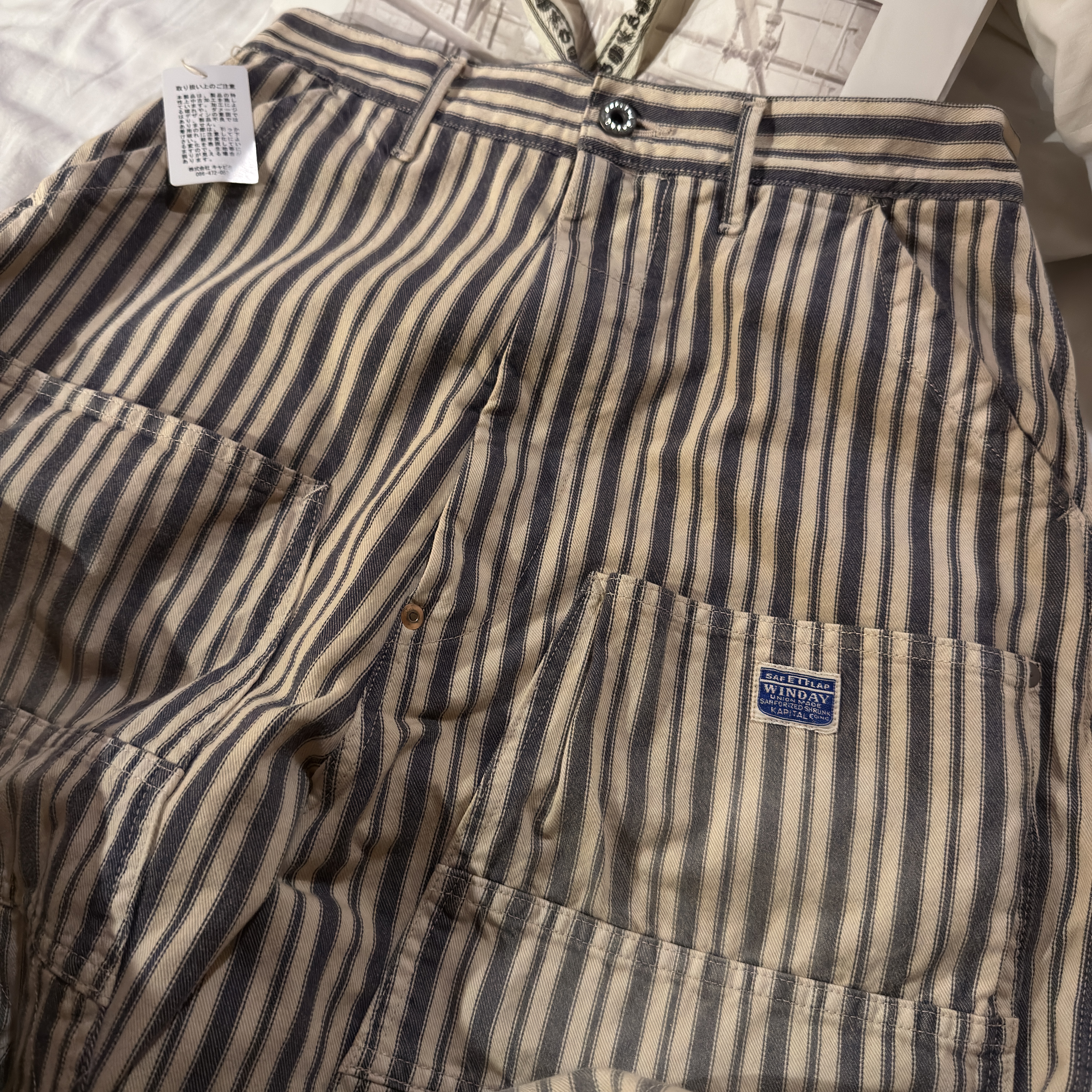 Kapital Liberty Hickory Lumbar Pants Hickory, Kapital Century Denim No.9 5P Monkey Cisco Mud 착용 스타일 - 1