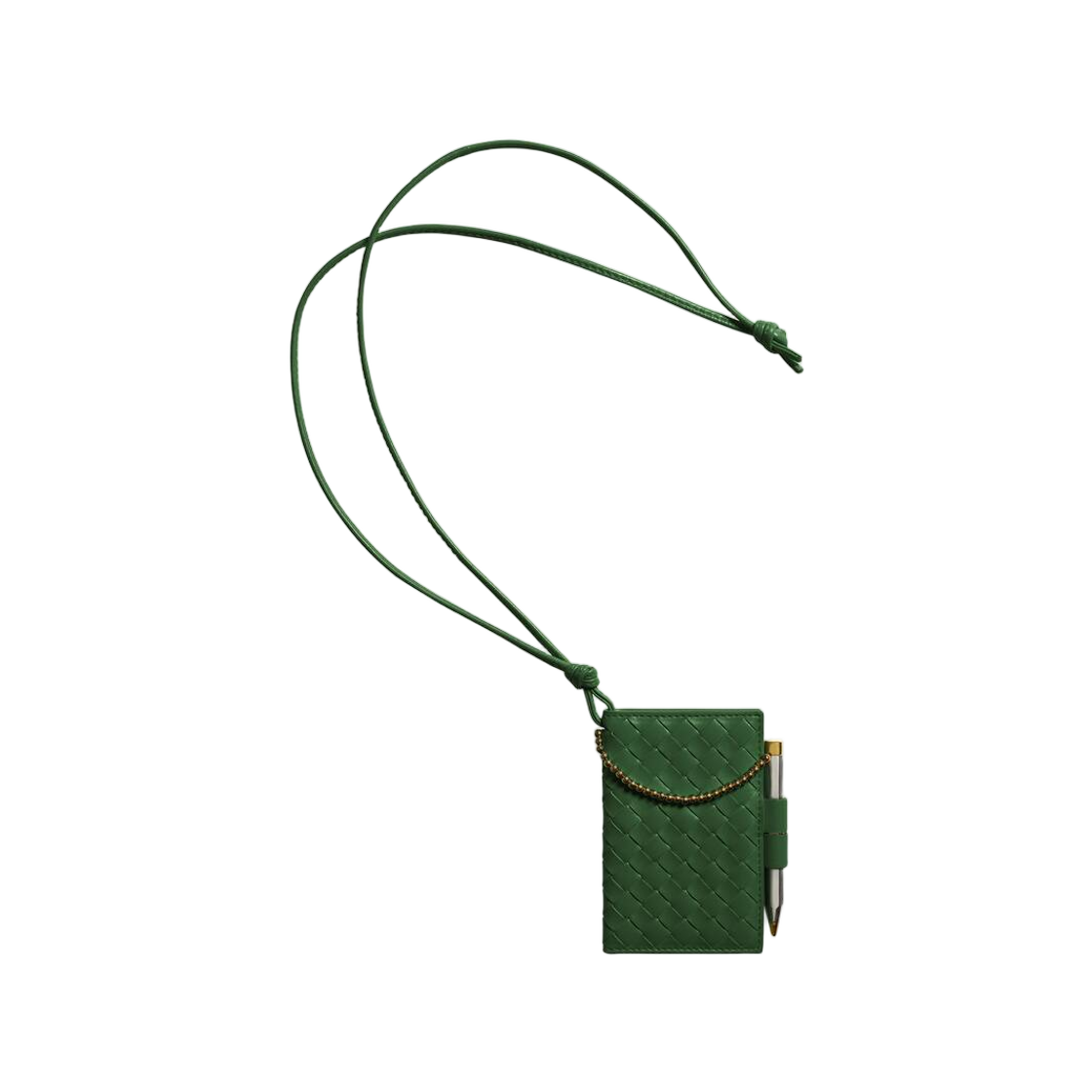 875766V0HW73165 Bottega Veneta Intrecciato Piccolo Pencil Badge Holder Basil