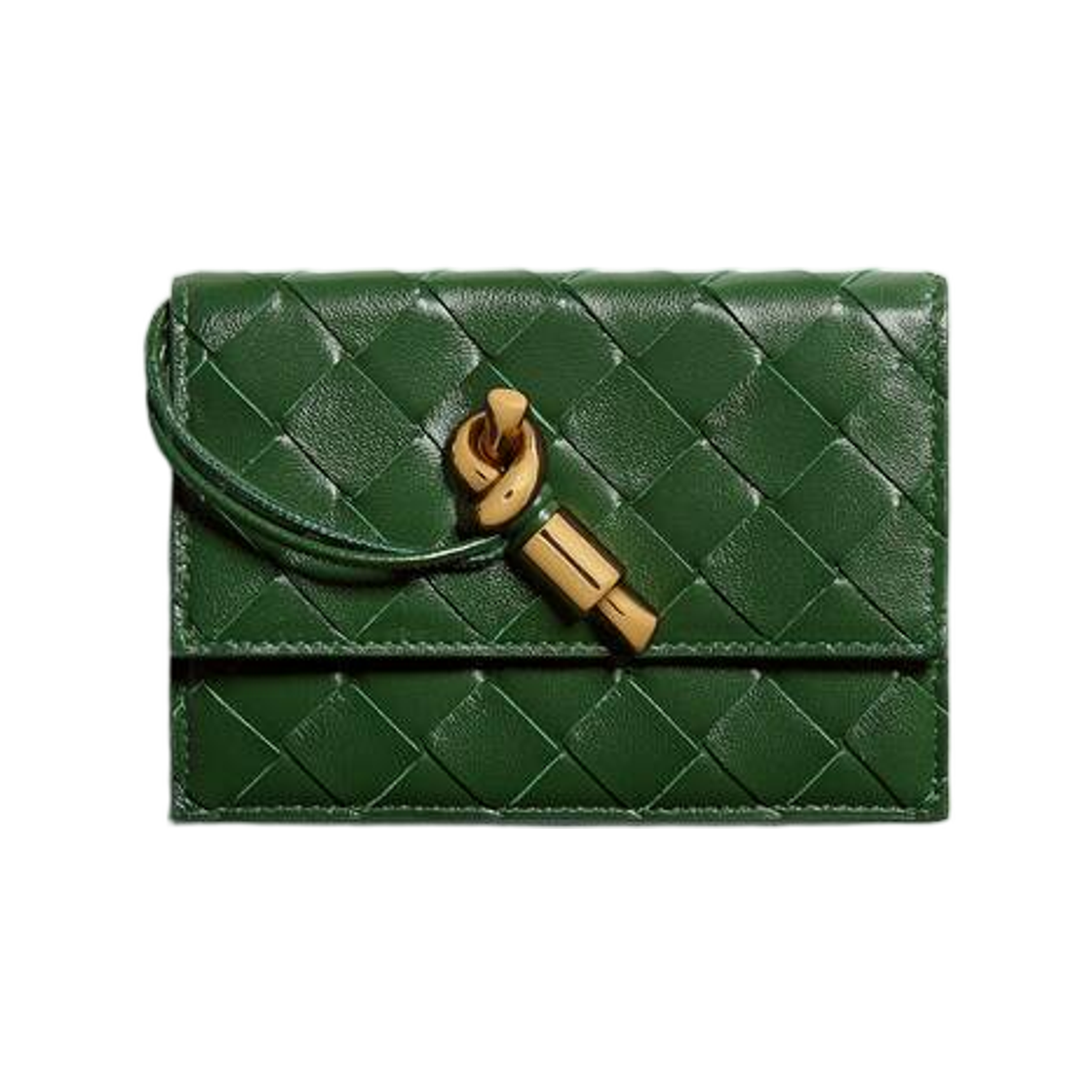 838846VCPP23780 Bottega Veneta Andiamo Zipped Card Case Basil