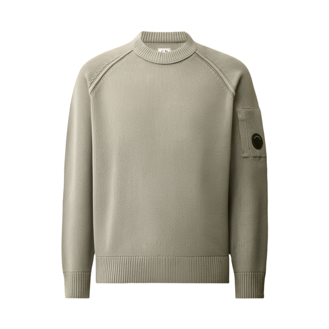 21CMKN196A005558G936 C.P. Company Chenille Cotton Crewneck Lens Sweater Flint Grey - 26FW