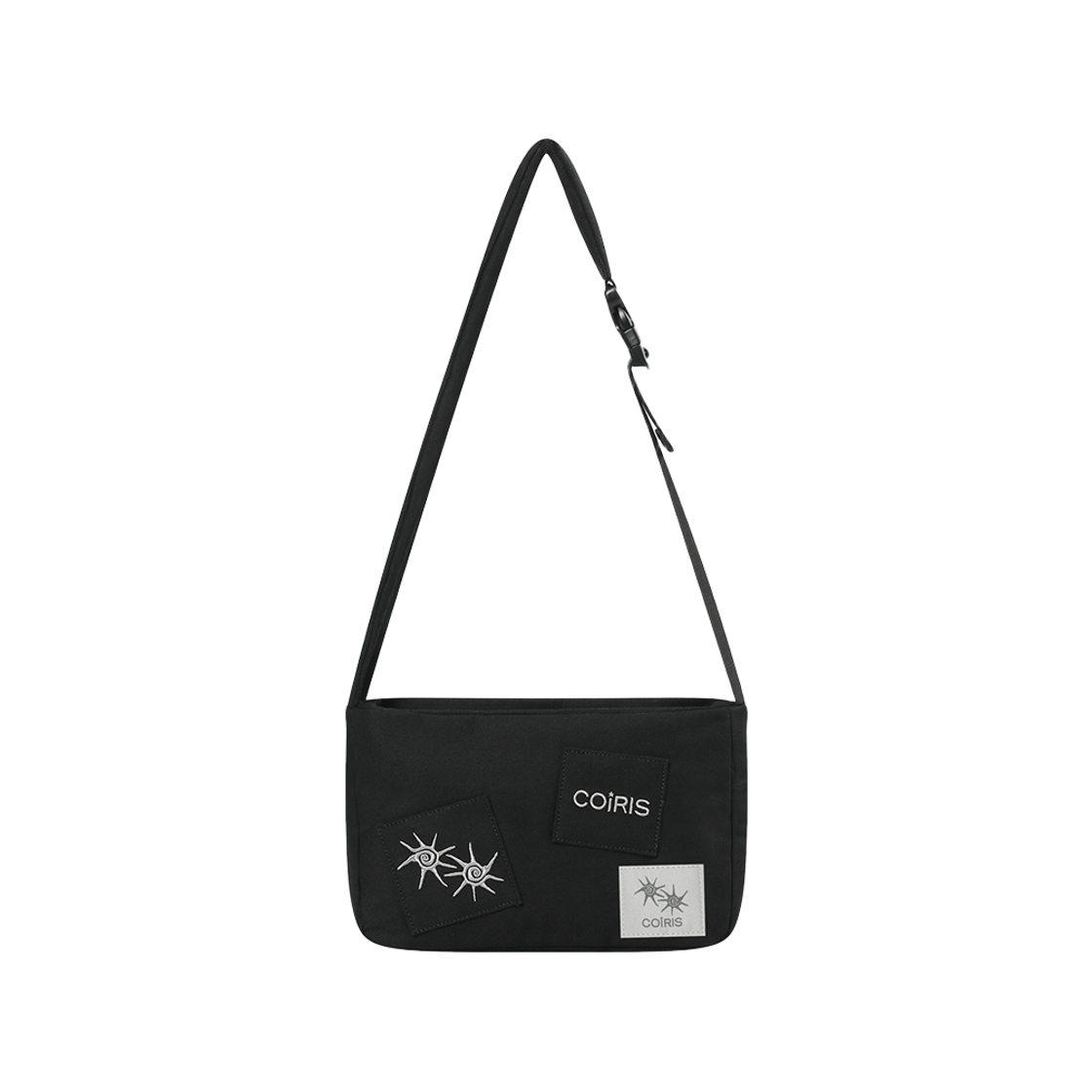 C-P00000JY Coiris Arca Patchwork Messenger Bag Black