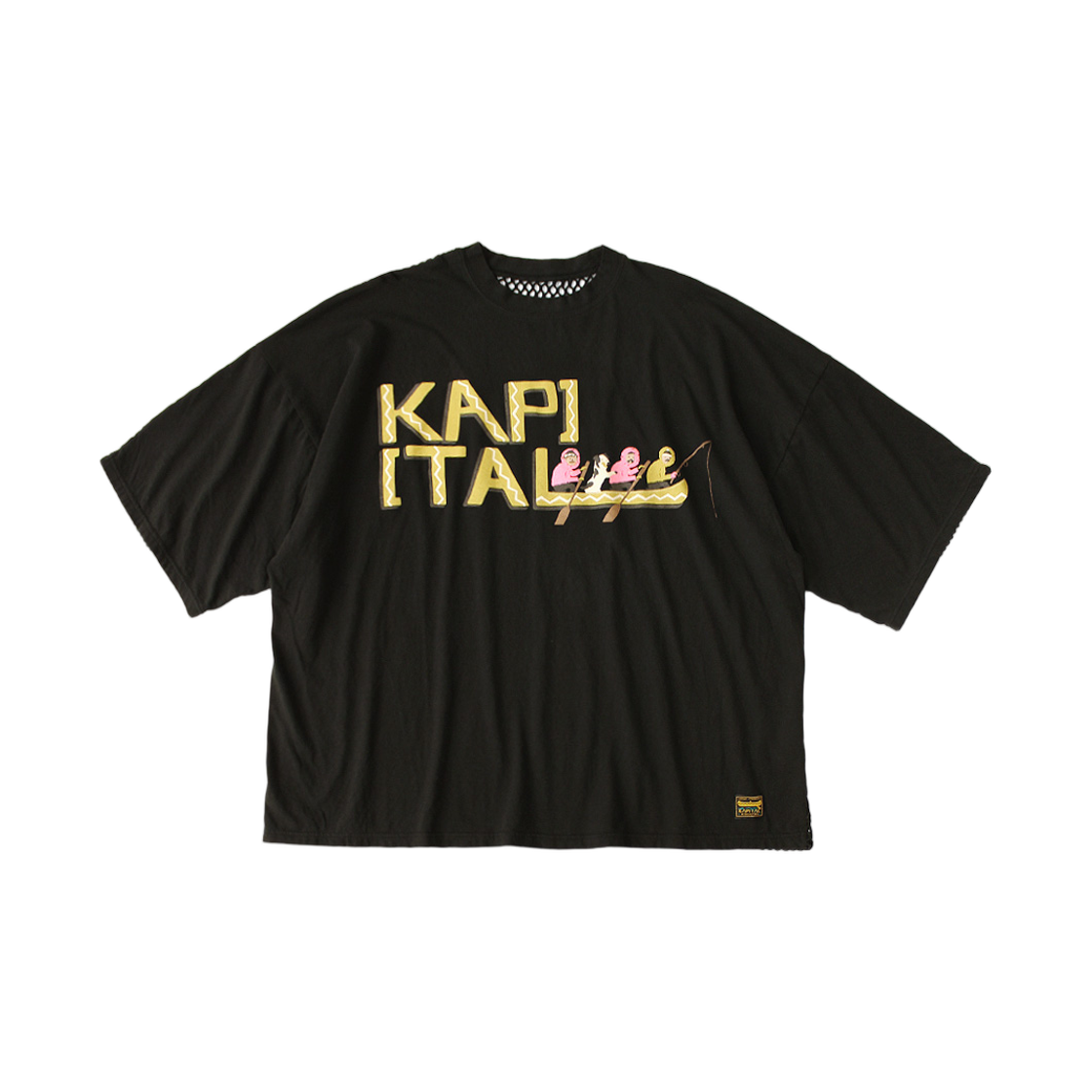 K2605SC186 Kapital 20 Tenjiku Katabira Huge T-Shirt Canoe Kapital Pt Black