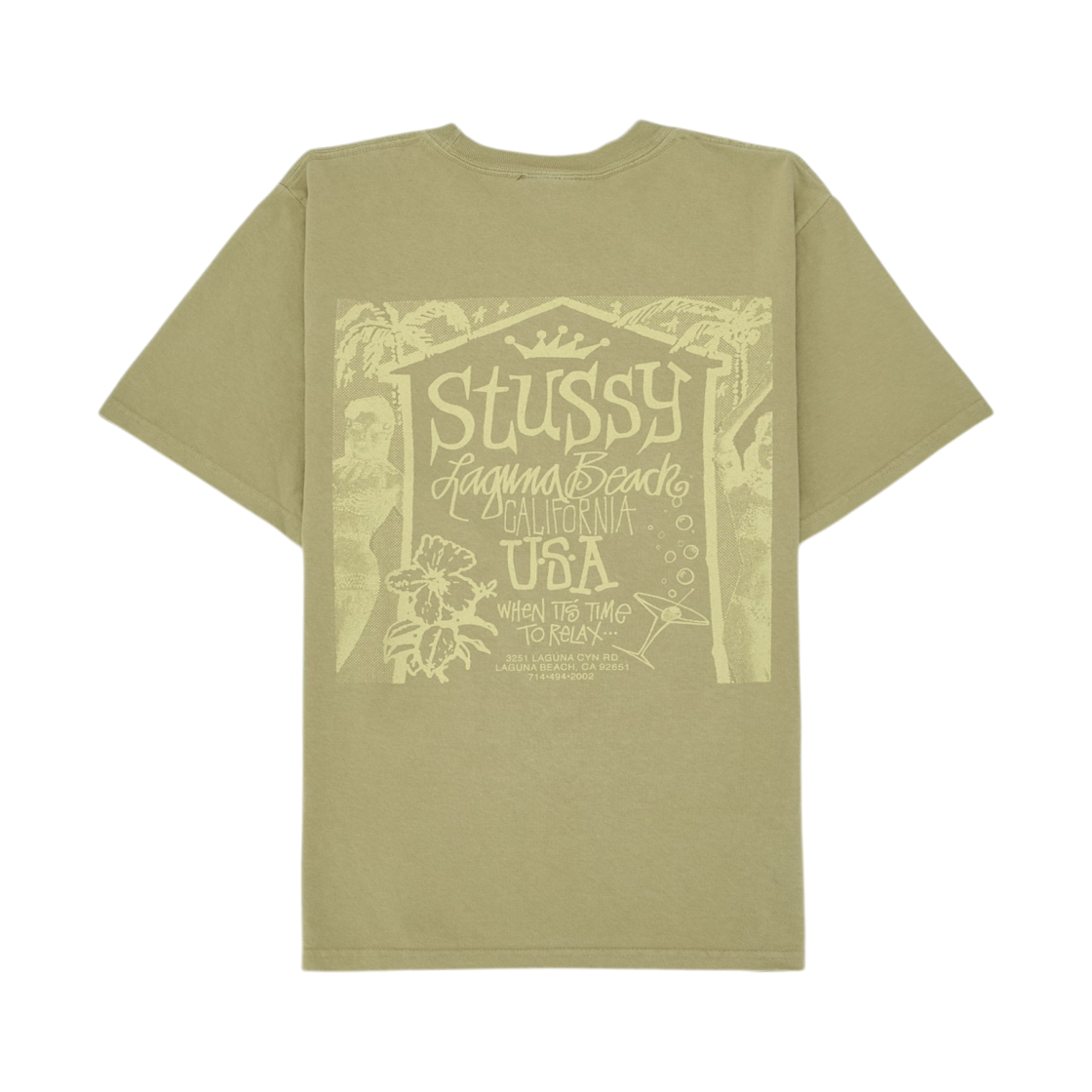 1905141 Stussy Beach House Pigment Dyed T-Shirt Elm