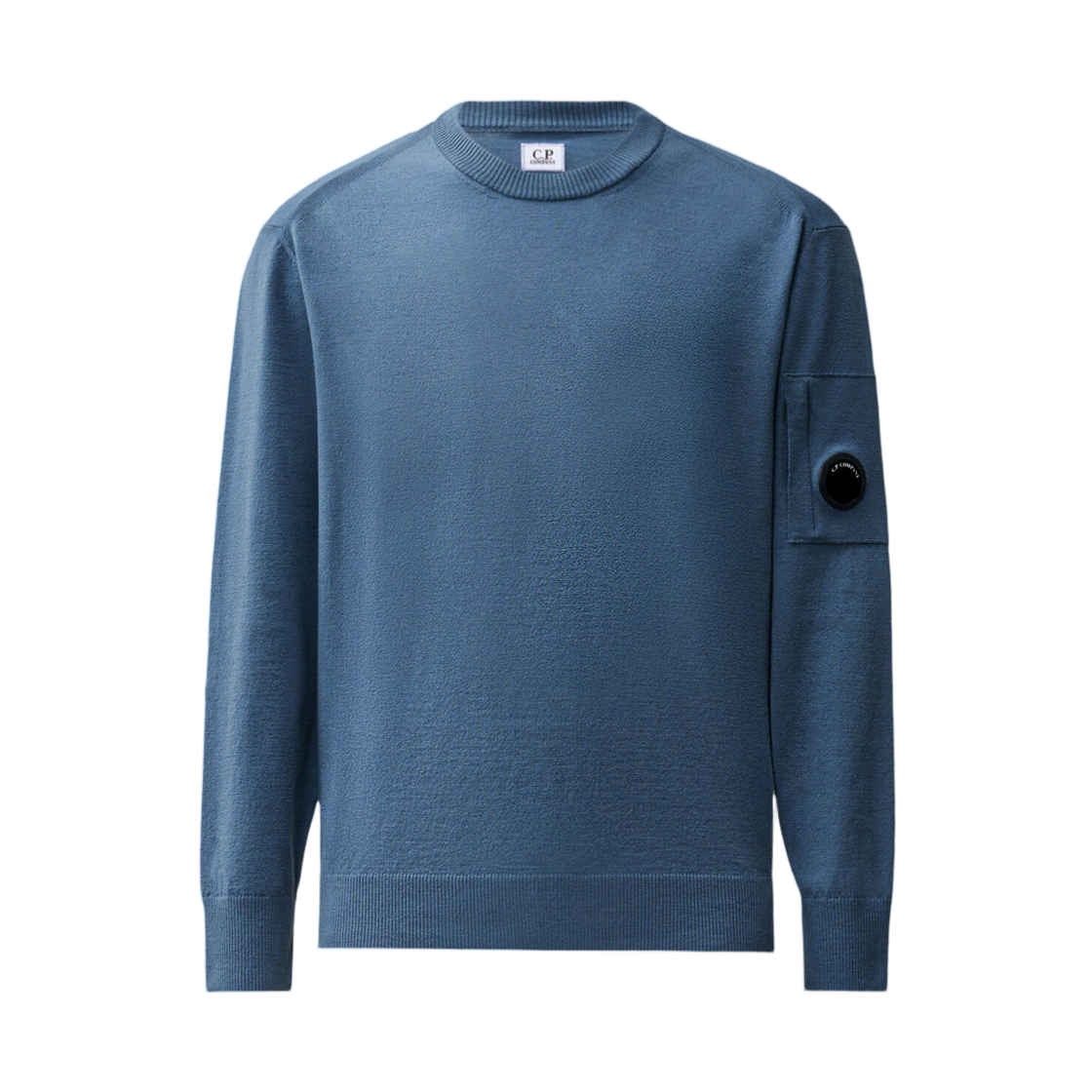 21CMKN069A005528A871 C.P. Company Extrafine Merino Wool Crewneck Lens Sweater Orion Blue - 26FW