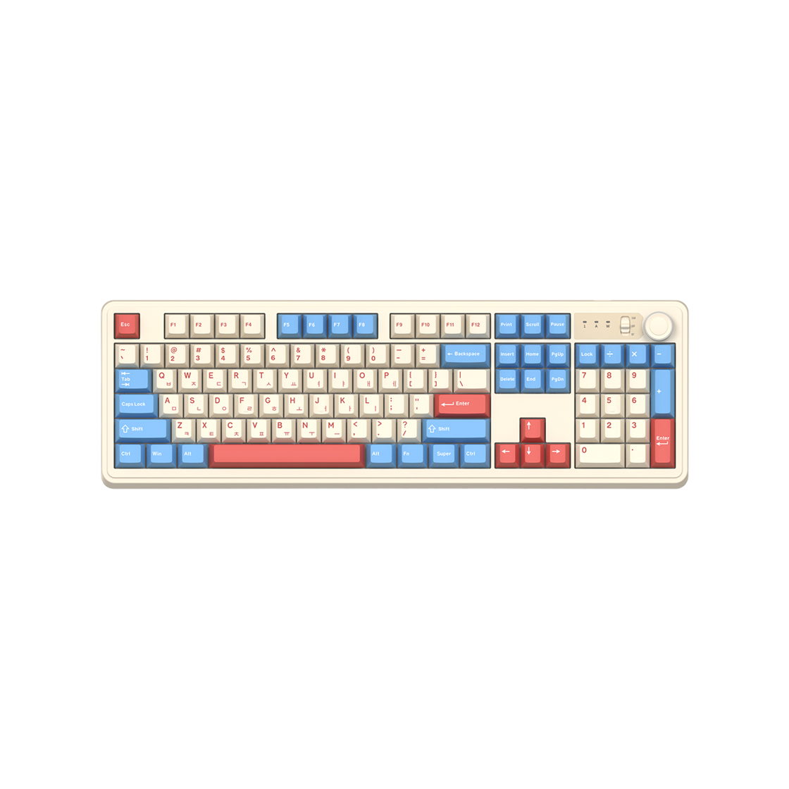 앱코 AF108PRO ABKO x SOAI 콜라보 3모드 기계식 키보드 코랄블루 경해축(ABKO AF108PRO ABKO x SOAI Collaboration 3 Mod Mechanical Keyboard Coral Blue Gyeonghae Axis)