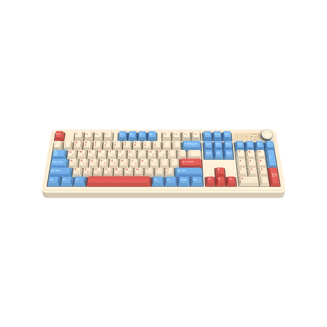 앱코 AF108PRO ABKO x SOAI 콜라보 3모드 기계식 키보드 코랄블루 저소음 너울축(ABKO AF108PRO ABKO x SOAI Collaboration 3 Mod Mechanical Keyboard Coral Blue Low Noise Numb axis) - 4