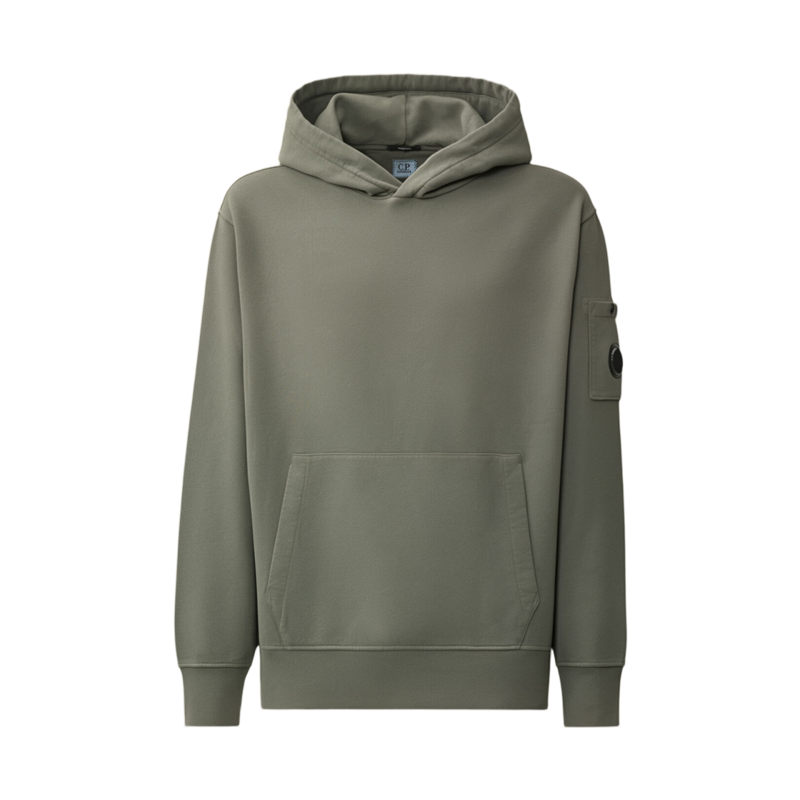 21CMSS719A006372R950 C.P. Company Brushed and Emerized Diagonal Fleece Hooded Lens Sweatshirt Castor Grey - 26FW