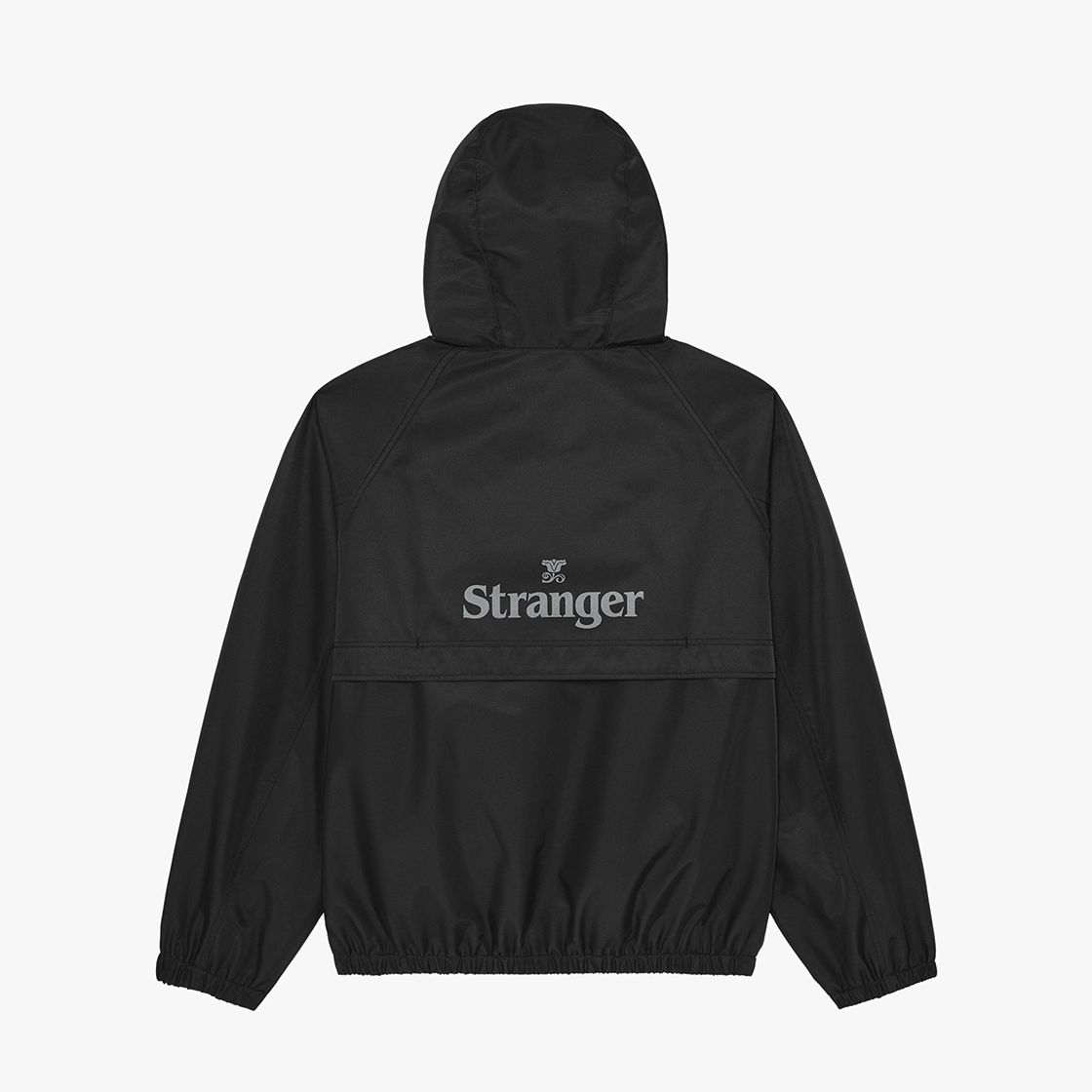 스트레인저 와이드 핏 폴리 후디드 윈드브레이커 블랙(Stranger Wide Fit Poly Hooded Windbreaker Black) - 2