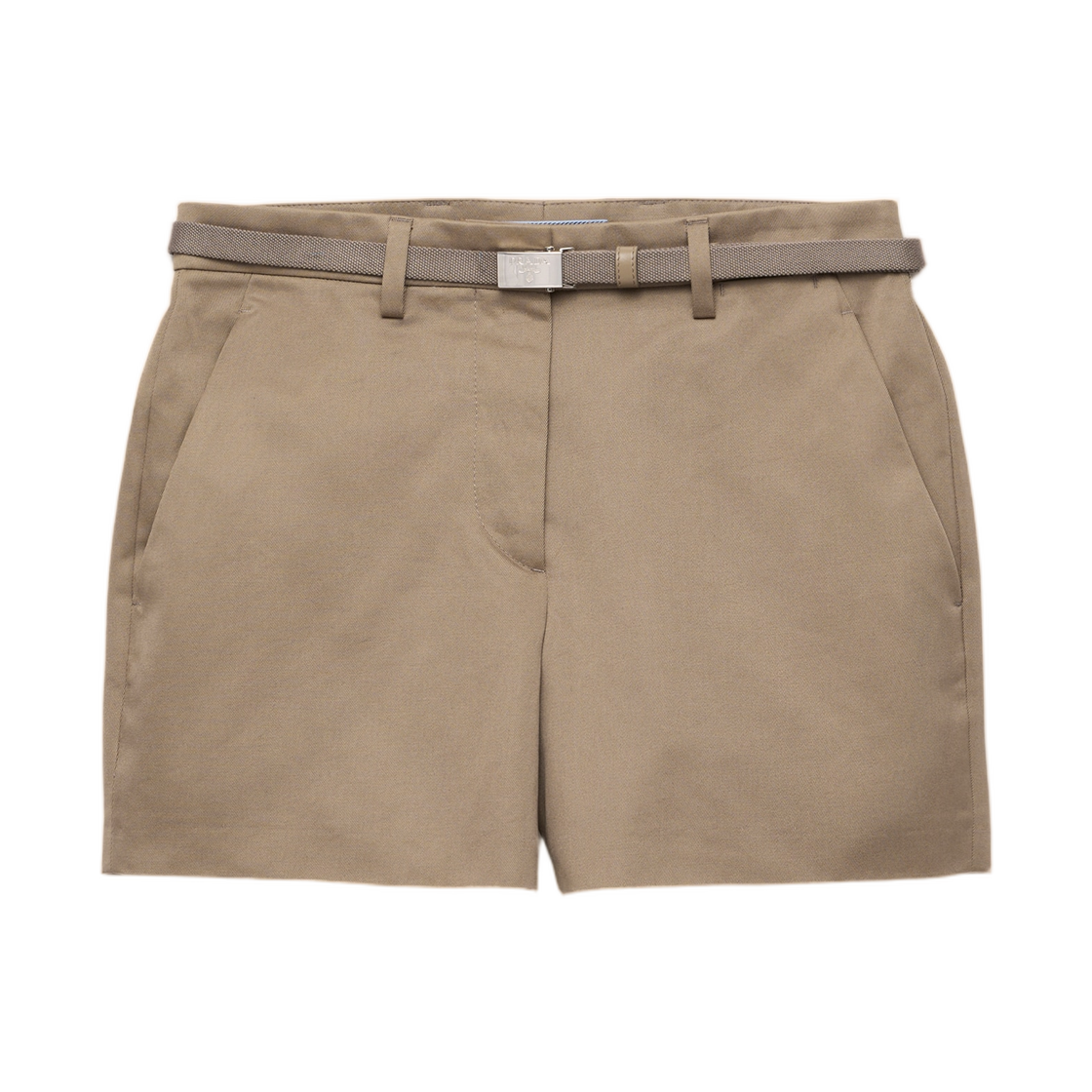 P252KH-10YP-F0572 (W) Prada Chino Shorts Clay Grey