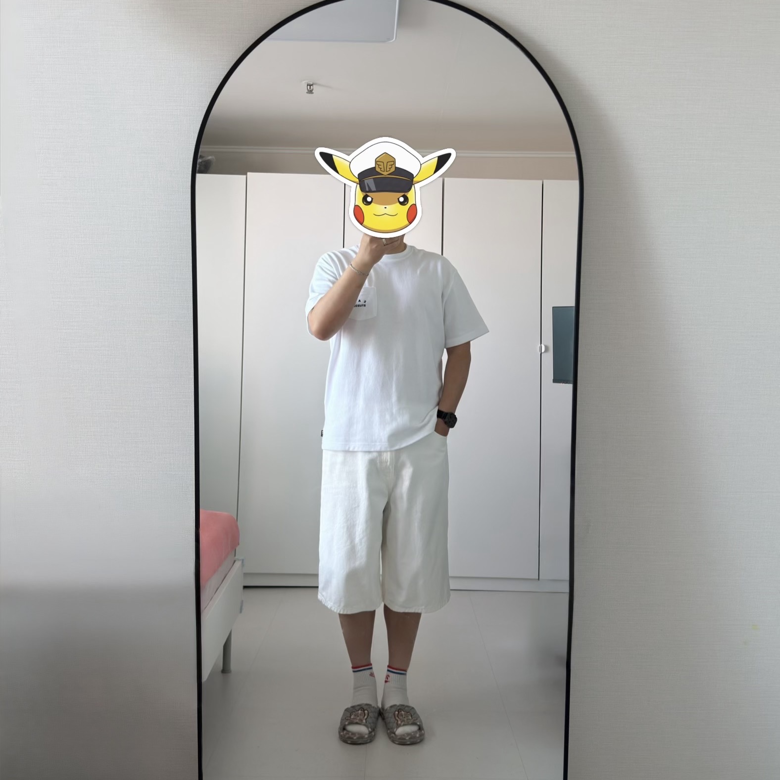 IAB Studio IAB Pocket T-shirt White 착용 스타일 - 2