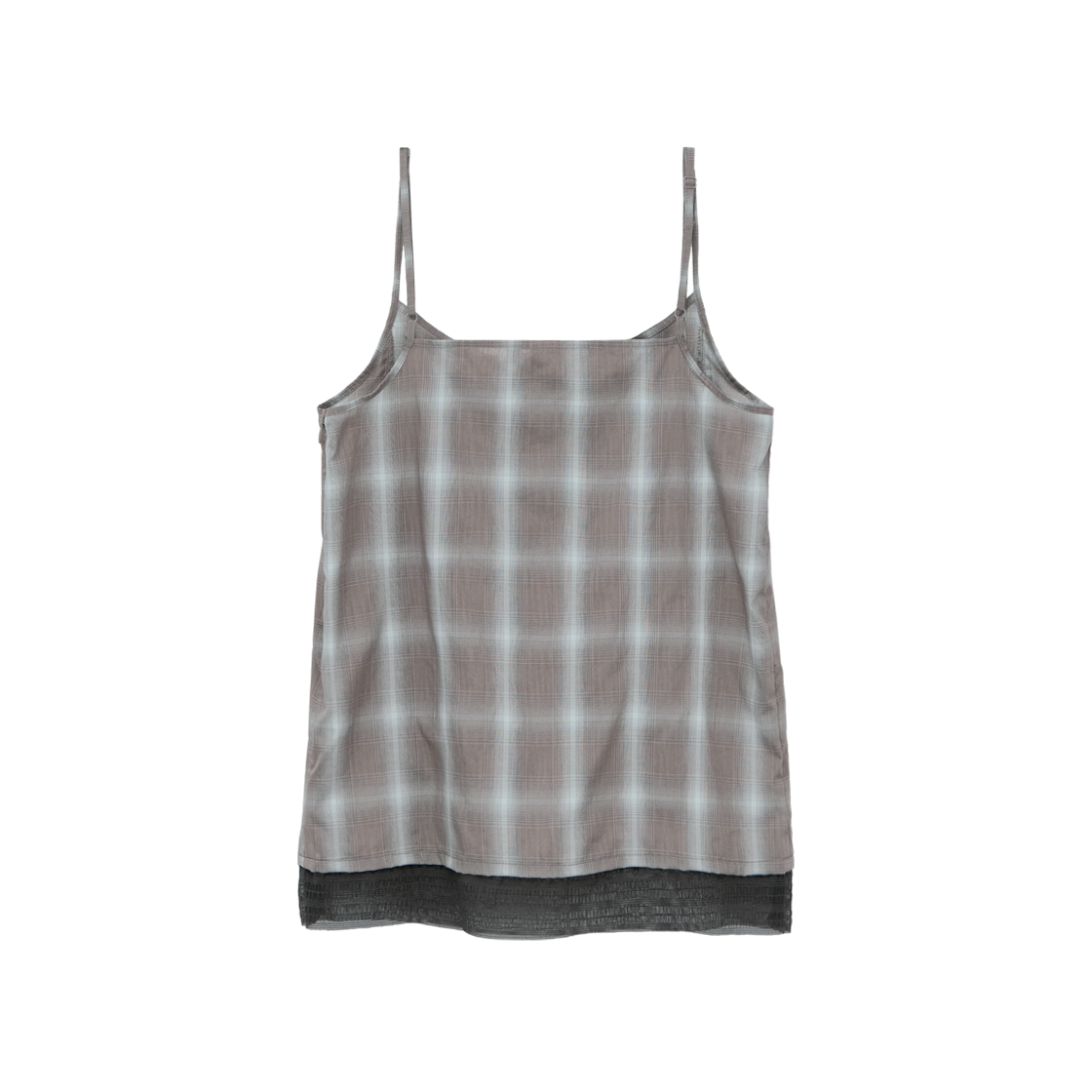[더블적립] 폴리테루 우먼 체크 카미 탑 토프([더블적립] Polyteru Women Check Cami Top Taupe) - 2