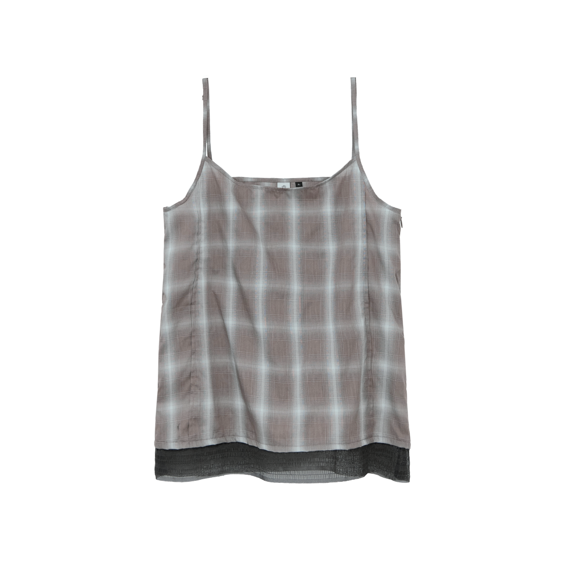 [더블적립] 폴리테루 우먼 체크 카미 탑 토프([더블적립] Polyteru Women Check Cami Top Taupe)