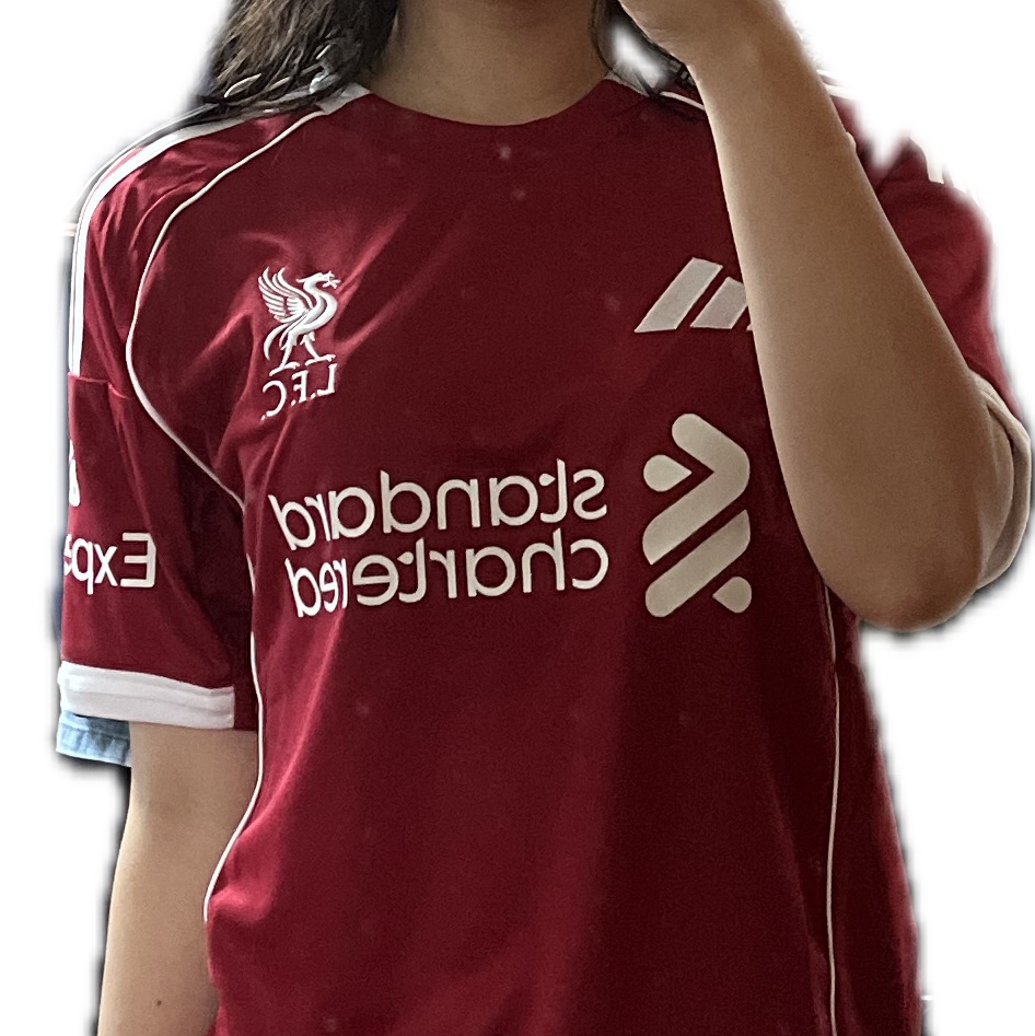Adidas Liverpool FC 2025/26 Home Jersey Strawberry Red - KR Sizing (Non Marking Ver.) 착용 스타일