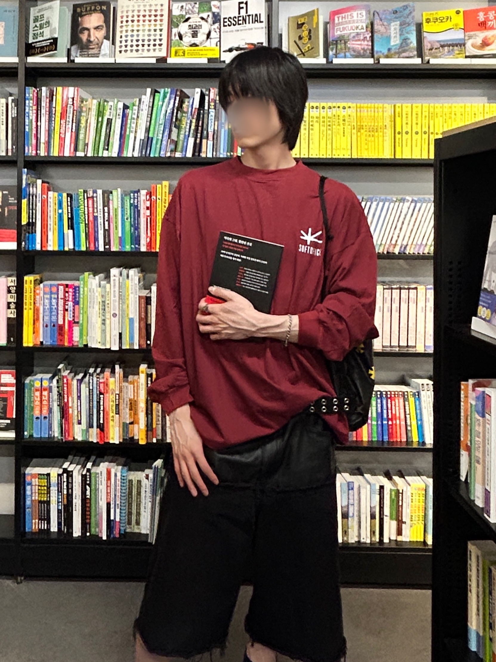 Softoffice Community Sleeve - Burgundy, Softoffice Community Sleeve- Navy 착용 스타일 - 1