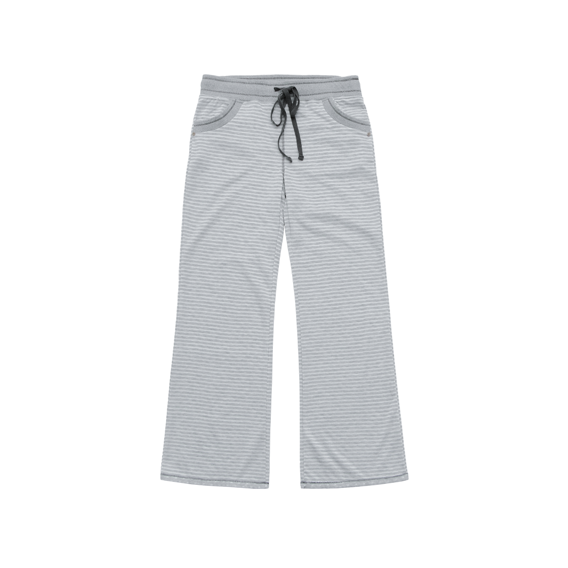 [더블적립] 폴리테루 우먼 스트라이프 이지 팬츠 라이트 그레이([더블적립] Polyteru Women Striped Easy Pants Light Gray)