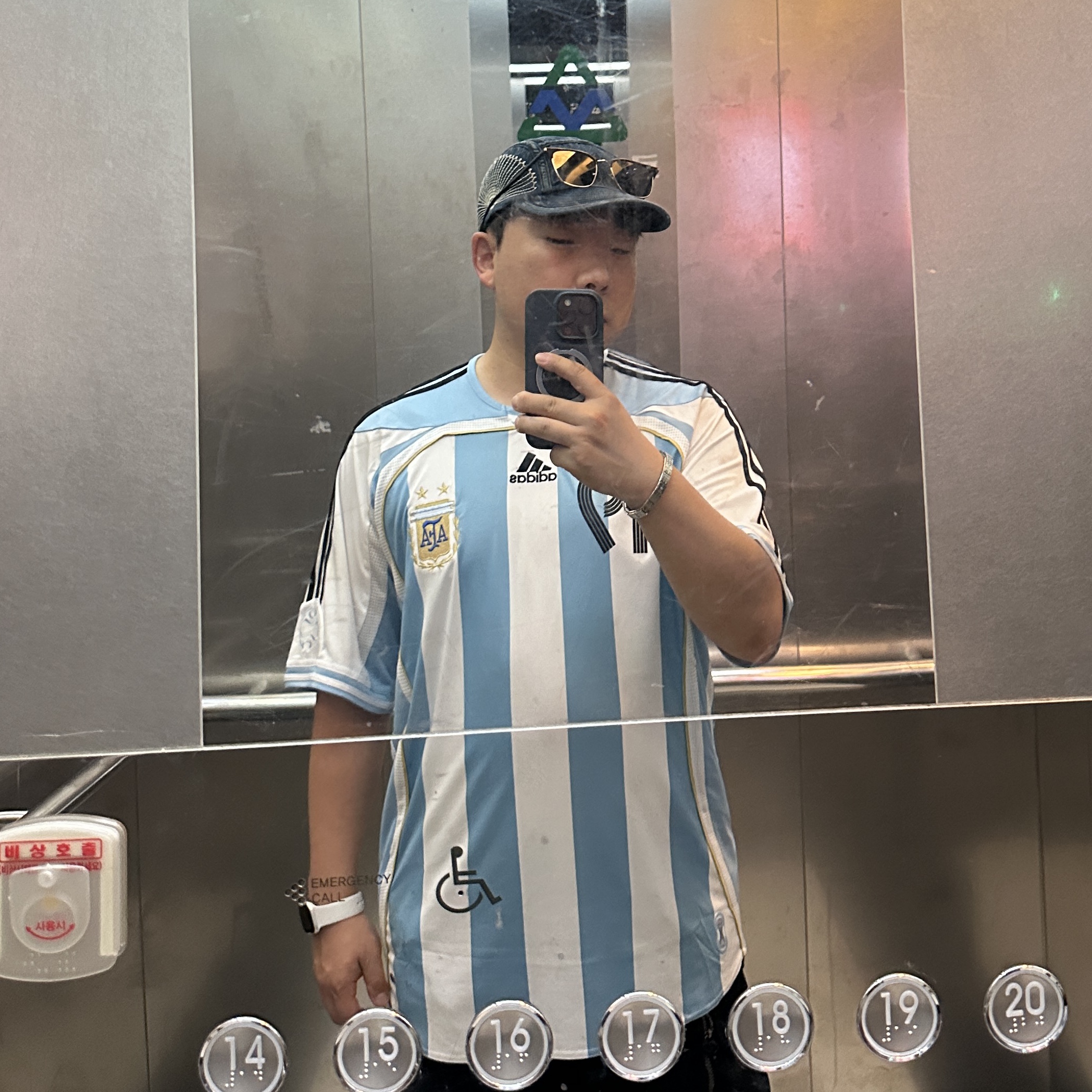 Adidas Argentina 2006 Home Jersey Messi White (Marking Ver.) - KR Sizing 착용 스타일