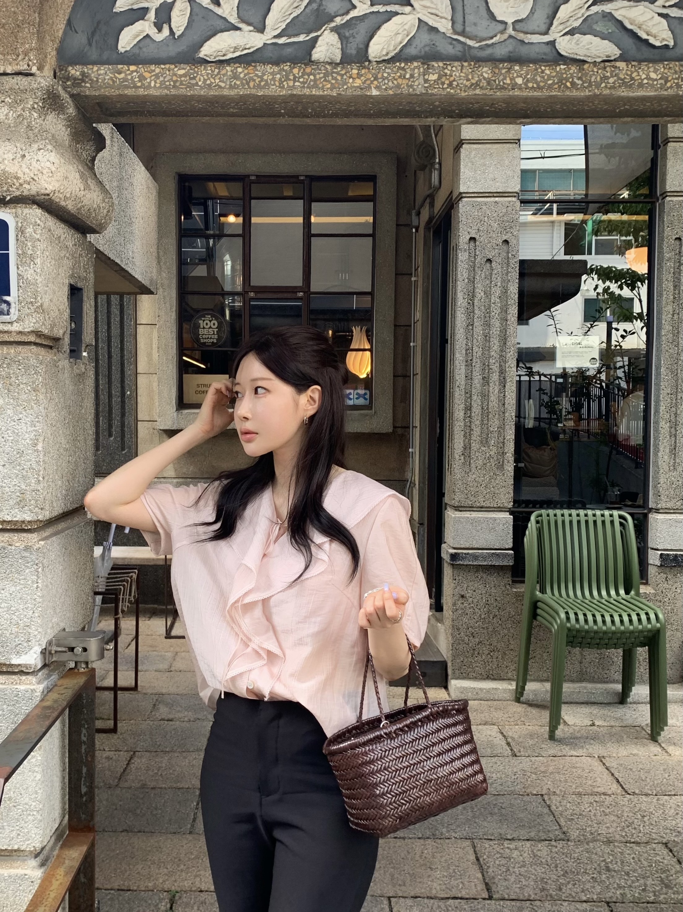 Dragon Diffusion Mini Flat Gora Dark Brown 착용 스타일