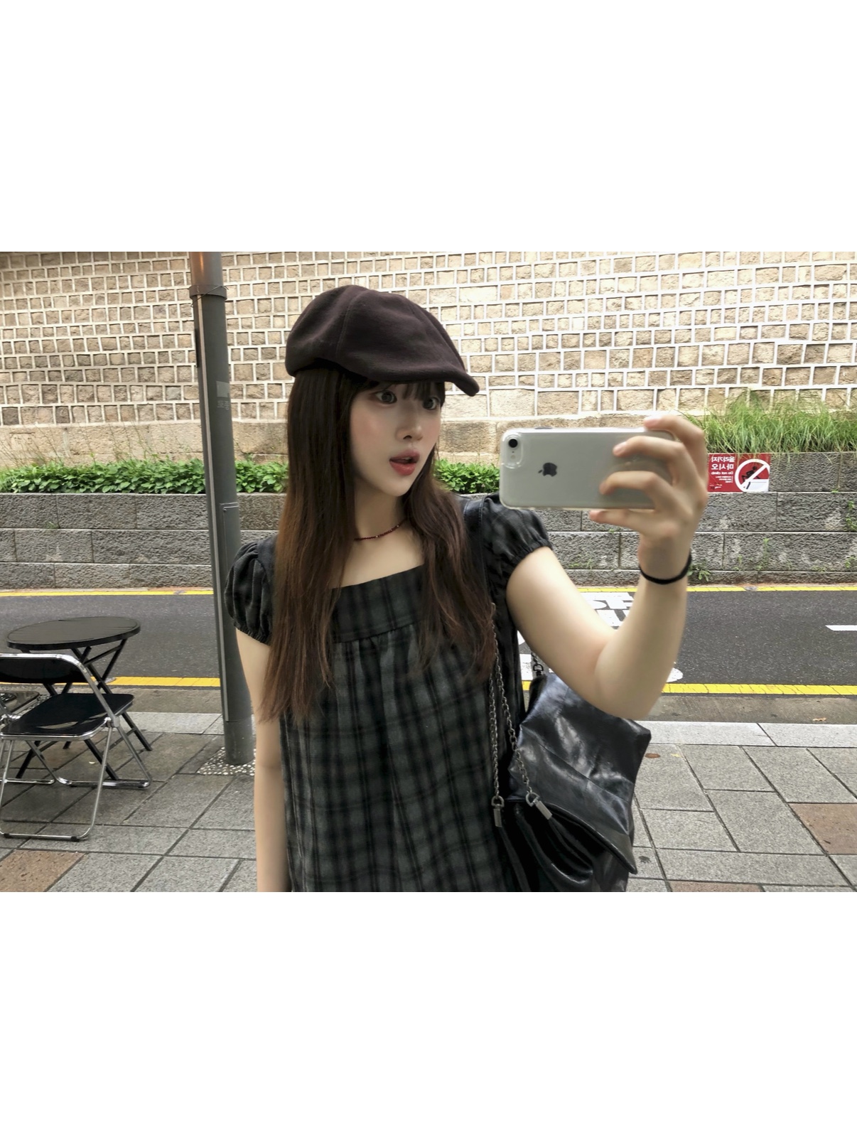 Zara Rock Style Flap Shoulder Bag Black 착용 스타일 - 2