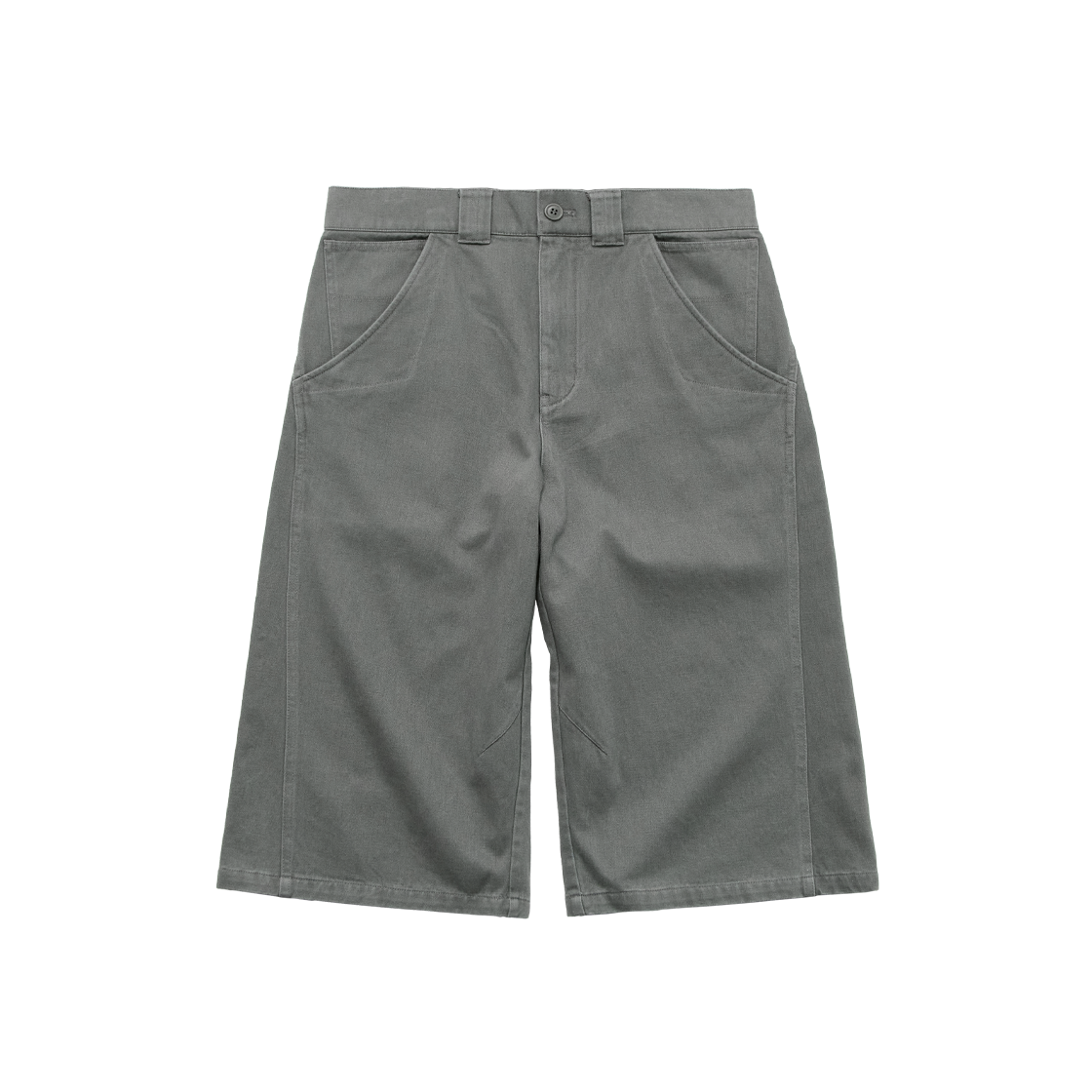 폴리테루 하프 슬래쉬 오피서 팬츠 카키 그레이(Polyteru Half Slash Officer Pants Khaki Gray)
