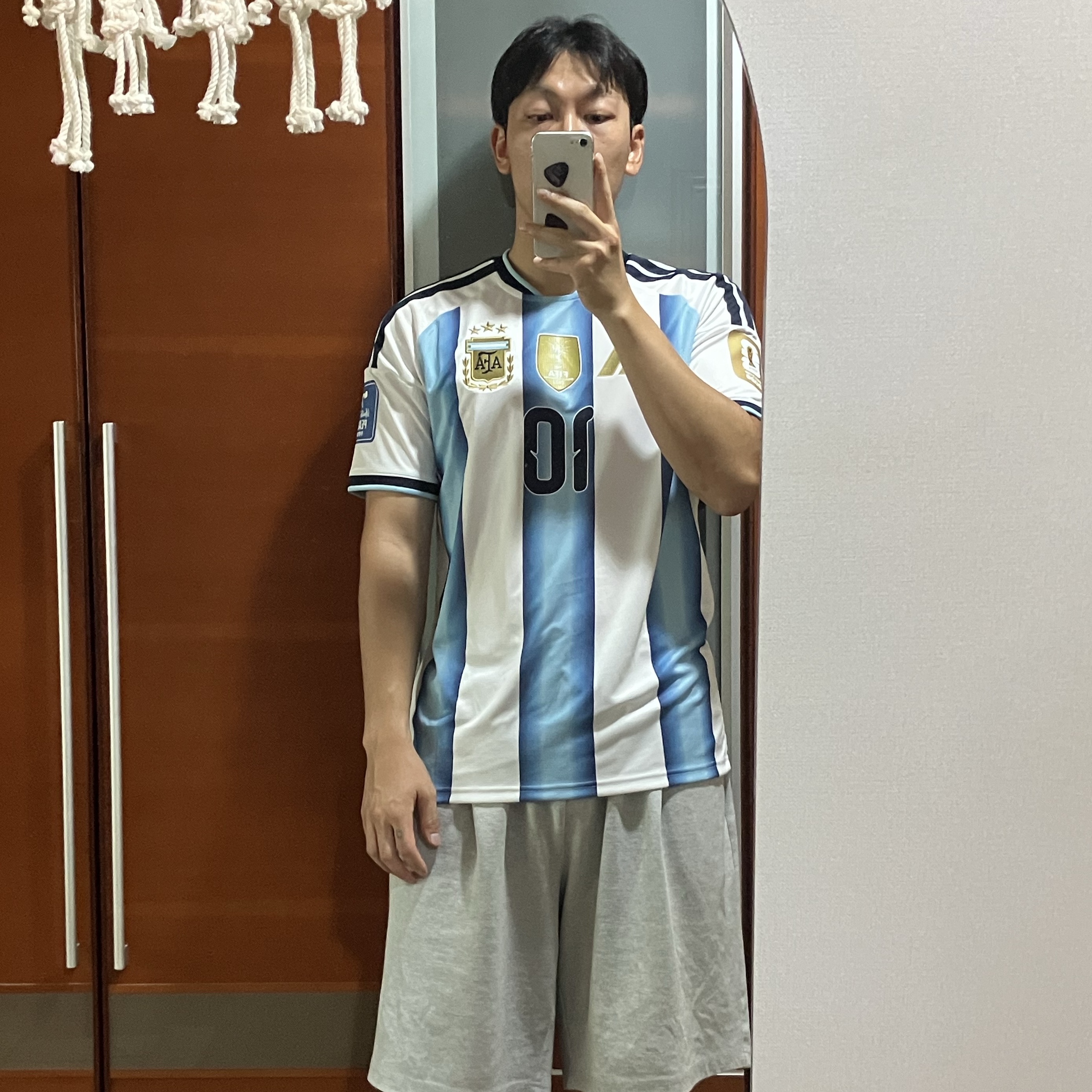 Adidas Argentina 2026 Home Jersey White Icey Blue - KR Sizing (Non Marking Ver.) 착용 스타일