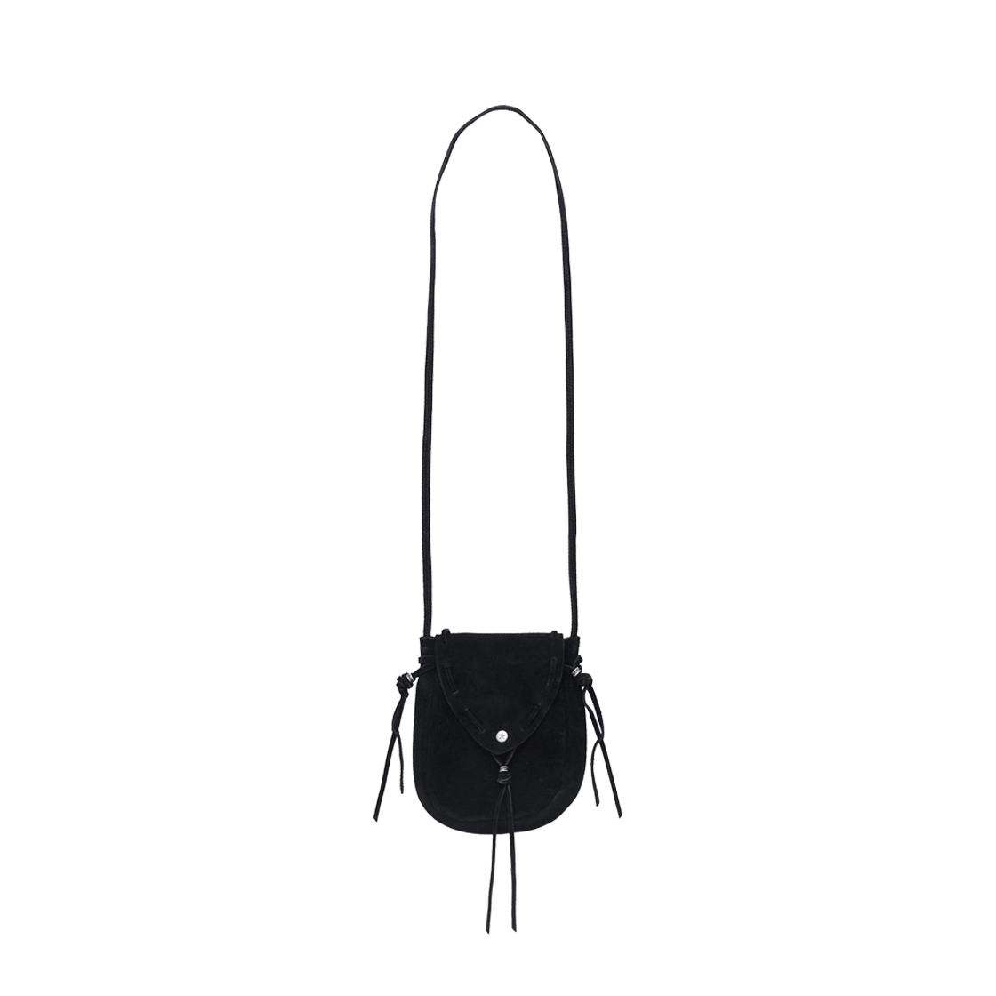 폴리테루 우먼 미니 크로스 백 스웨이드 블랙(Polyteru Women Mini Cross Bag Suede Black)