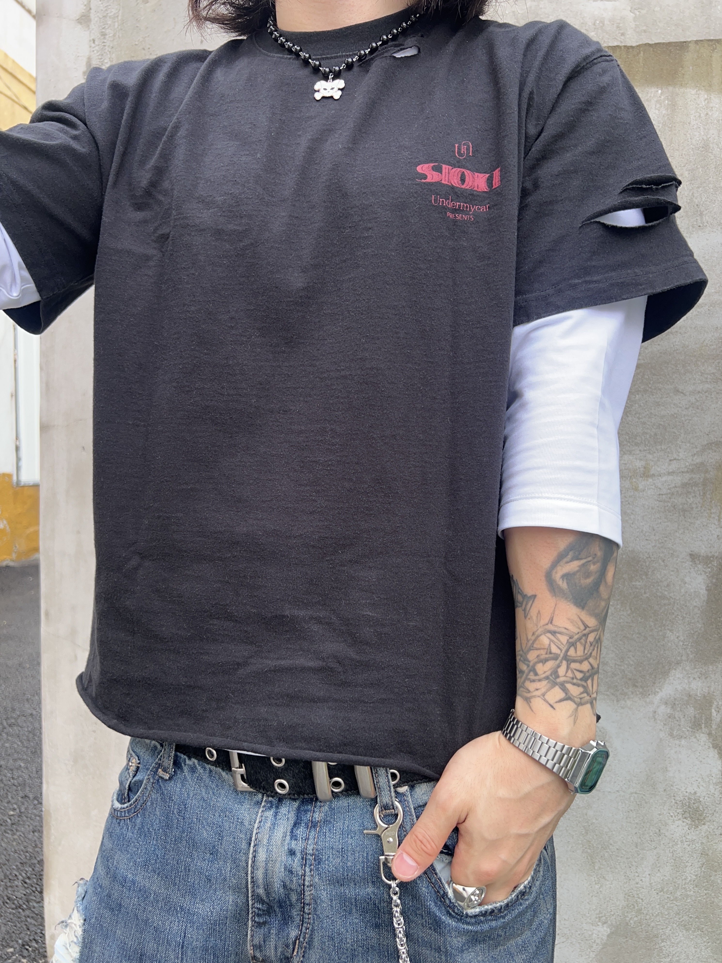 Undermycar Sioki Louisette T-Shirt Ox Blood - 22SS, CSC x Soulesures SC:ENE 001 착용 스타일 - 6