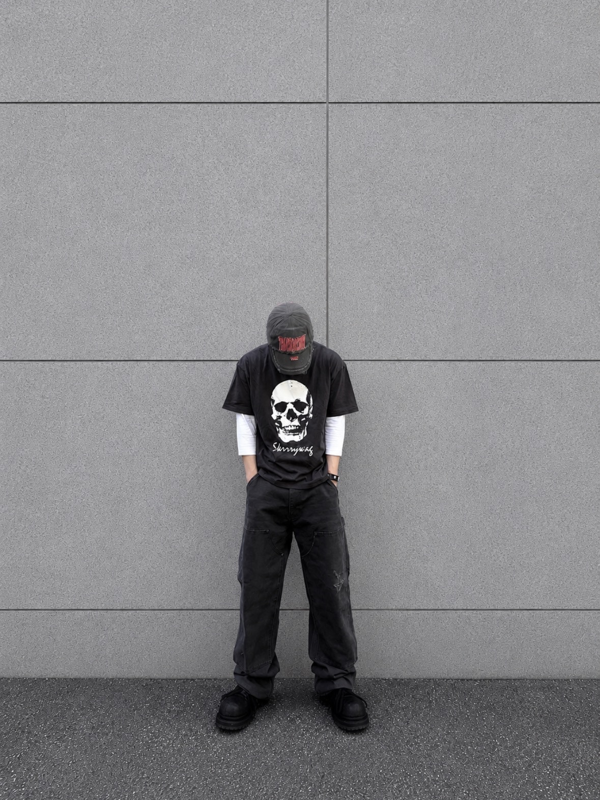ETCE Transmission Layered Cap Charcoal, qualisartifexpereo VTG Double Knee Work Pants Graphite 착용 스타일 - 3