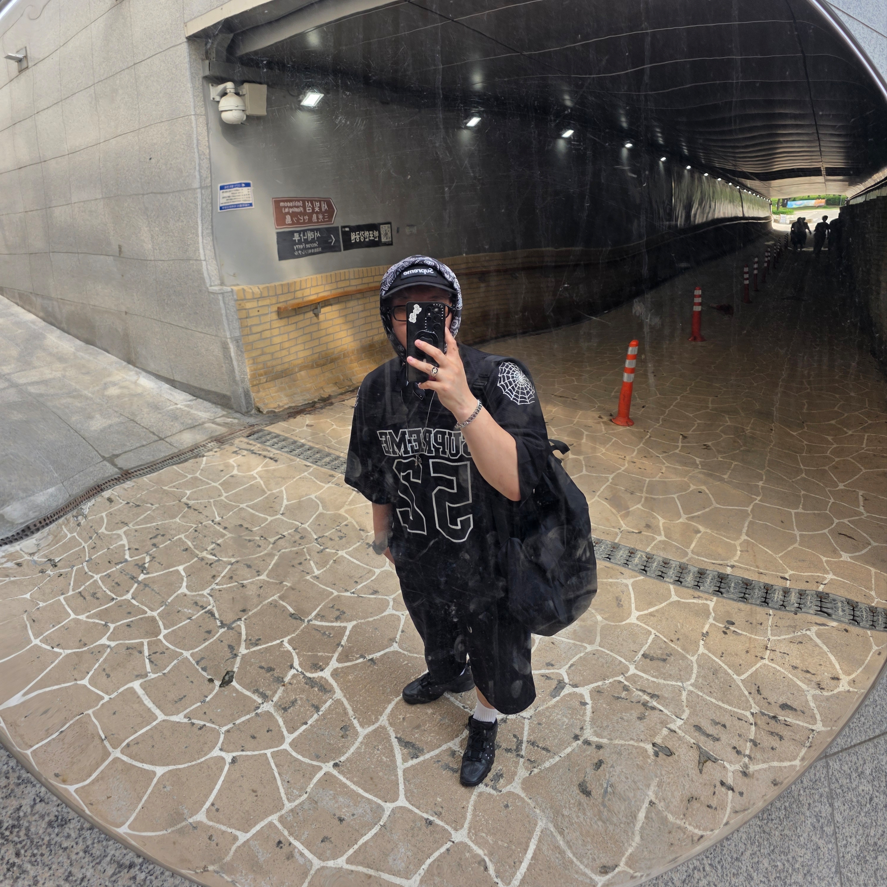 Supreme Spiderweb Football Jersey Black - 24SS, Anti Social Social Club OG Logo Backpack Black 착용 스타일
