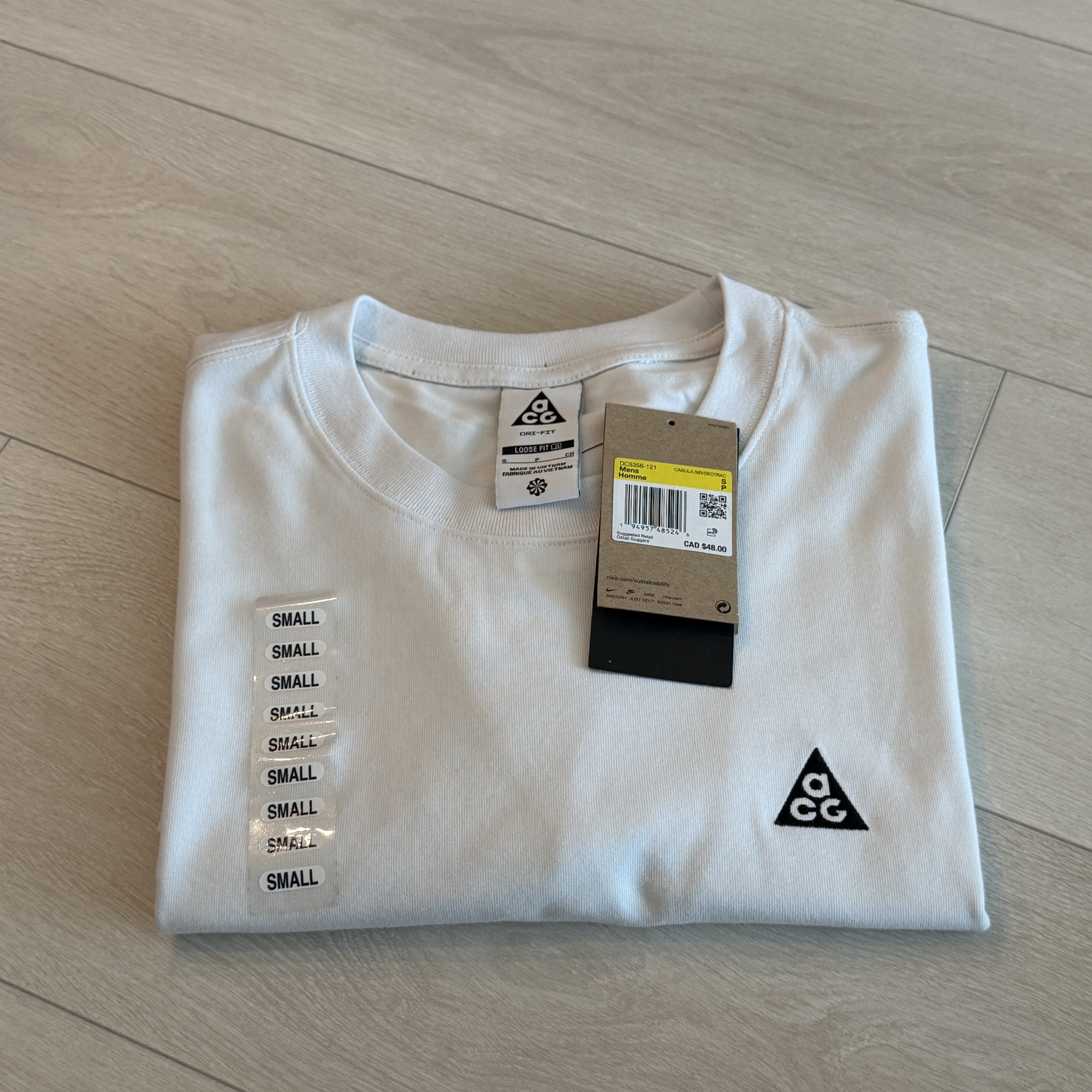 Nike ACG LBR T-Shirt Summit White Black - US/EU 착용 스타일