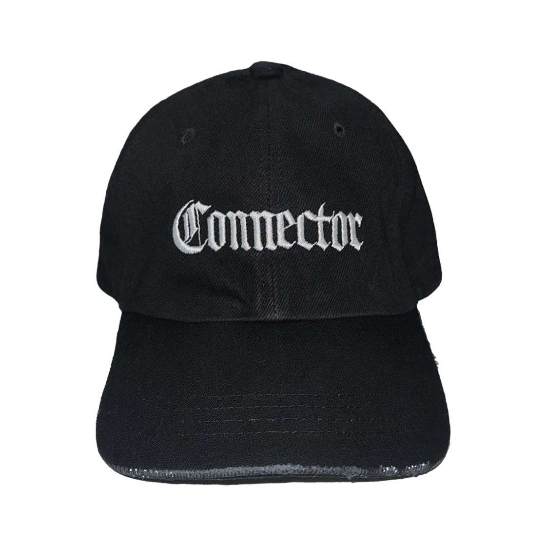 에이엑스커넥션 디스트로이드 커넥터 엠브로이더드 캡 블랙(AX CONNECTION Destroyed Connector Embroidered Cap Black)