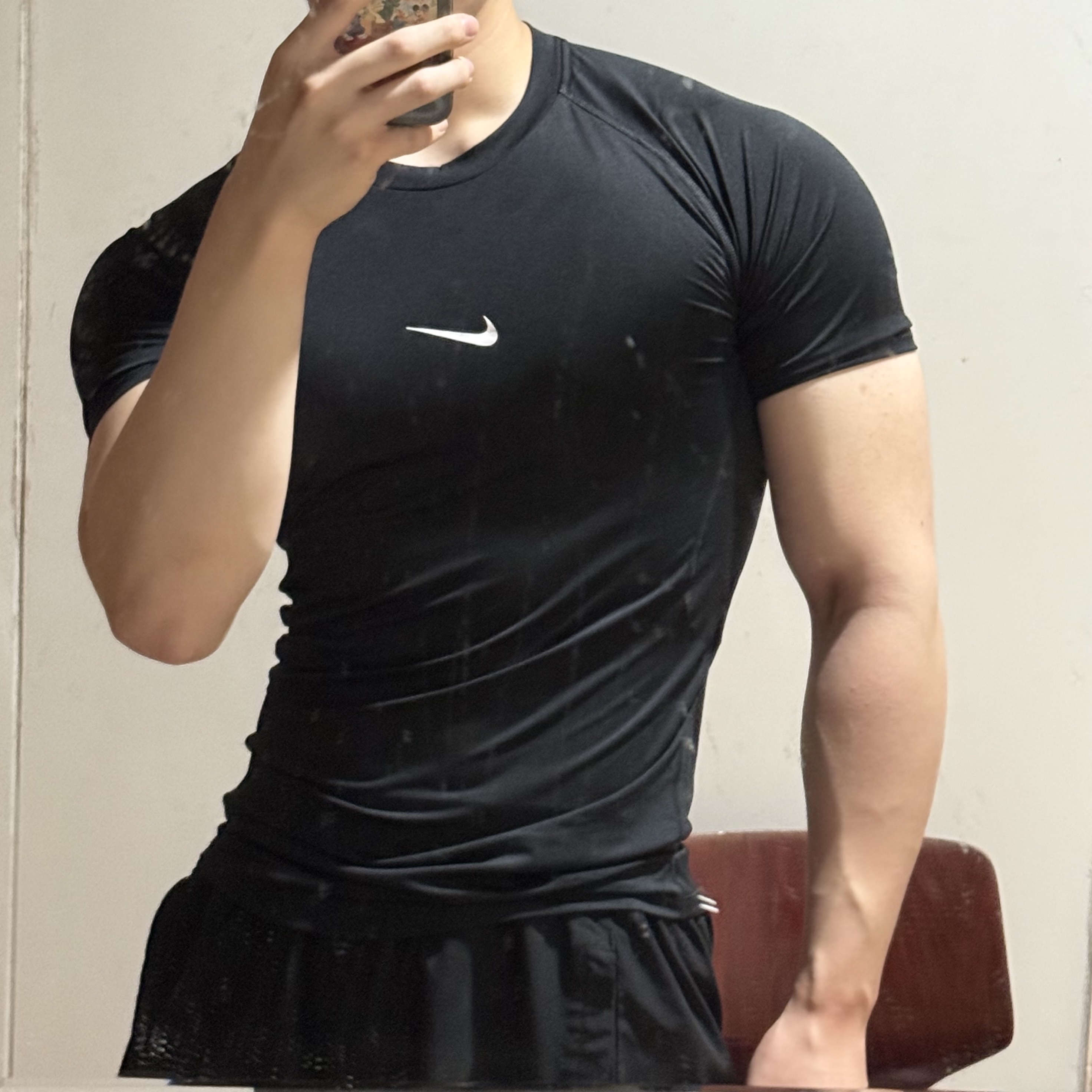 Nike Pro Dri-Fit Short Sleeve Fitness Top Black - Asia 착용 스타일