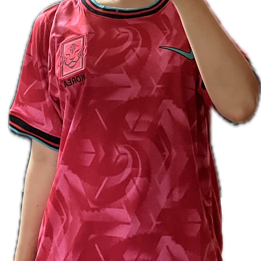 Nike Korea 2023/24 Dri-Fit Stadium Home Replica Jersey Black Global Red - Asia (Non Marking Ver.) 착용 스타일