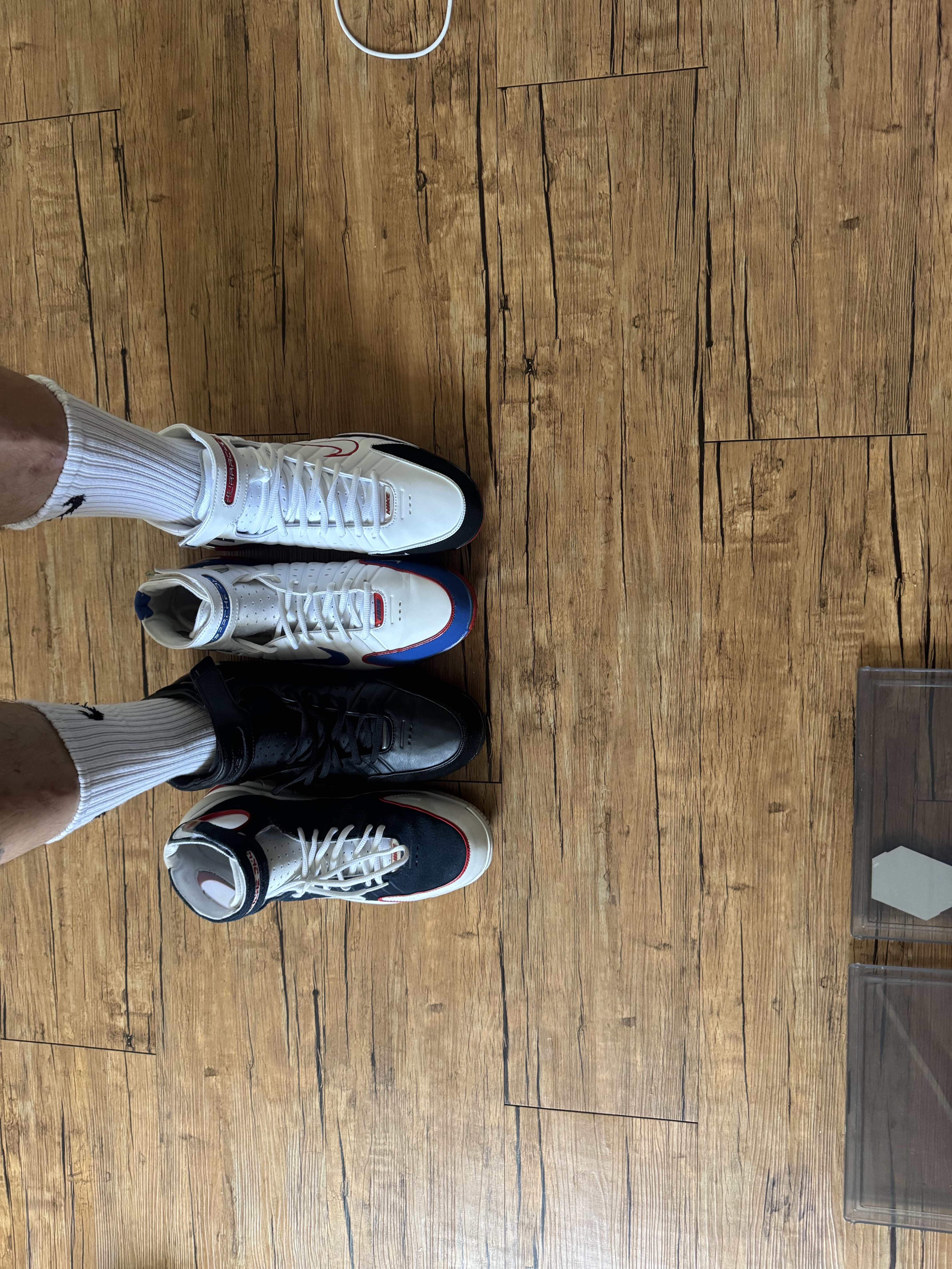 Nike Air Zoom Huarache 2K4 White Varsity Royal 착용 스타일 - 1