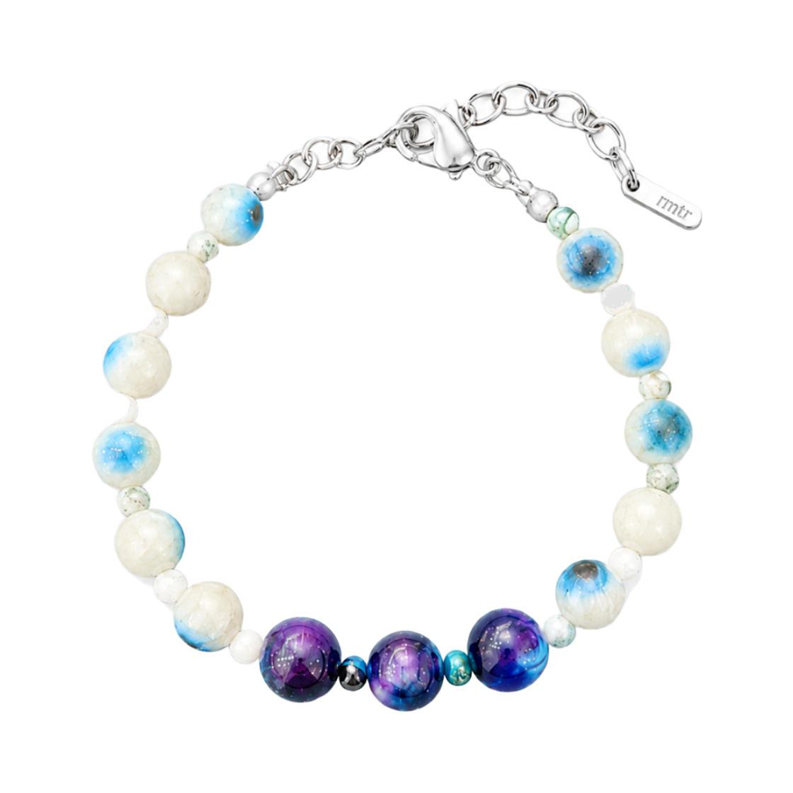 로맨티누어 SN.235 블루 오션 원석 체인 팔찌(ROMANTINUER SN.235 Blue Ocean Gemstone Chain Bracelet)
