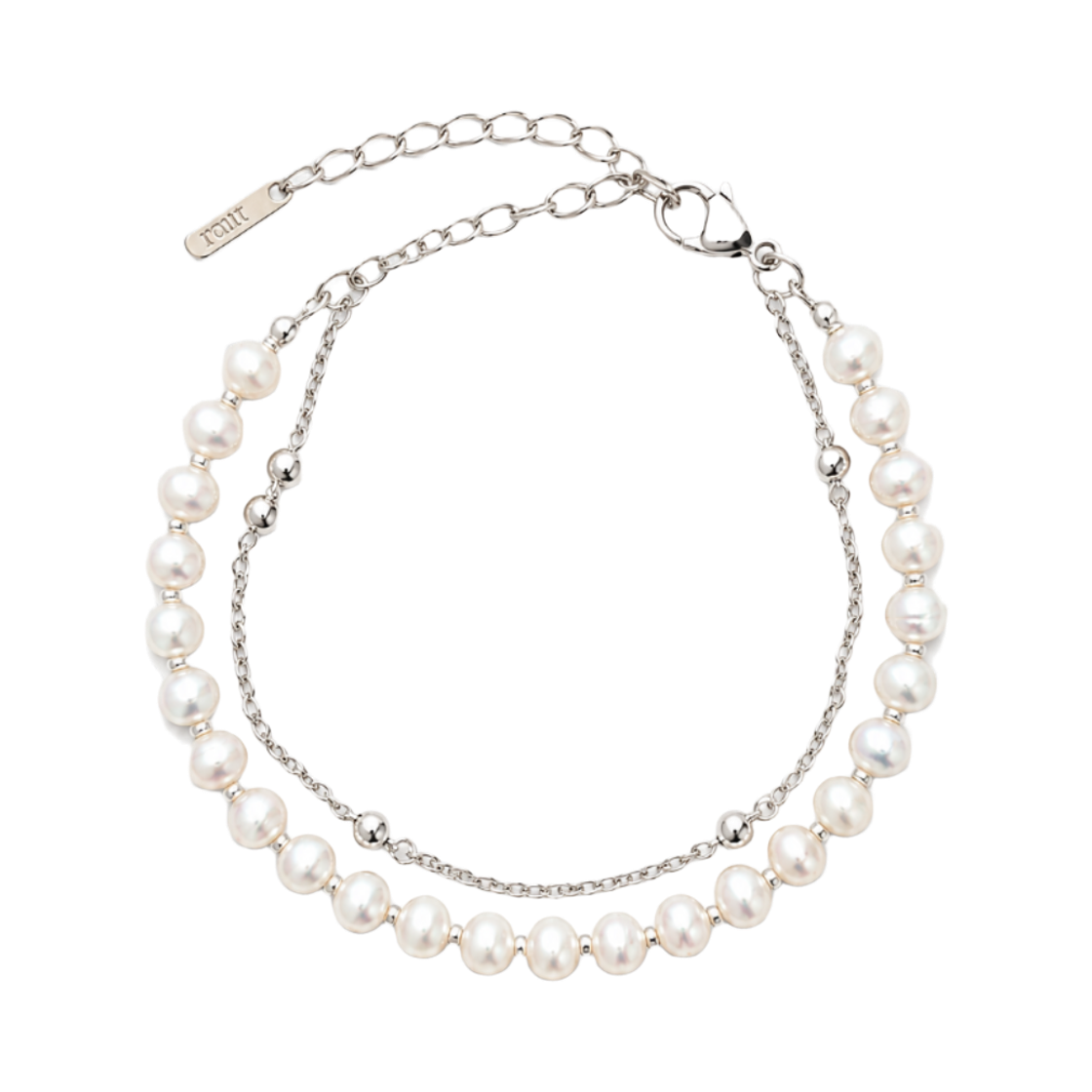 로맨티누어 SN.232 진주 써지컬스틸 레이어드 팔찌(ROMANTINUER SN.232 Pearl Surgical Steel Layered Bracelet)