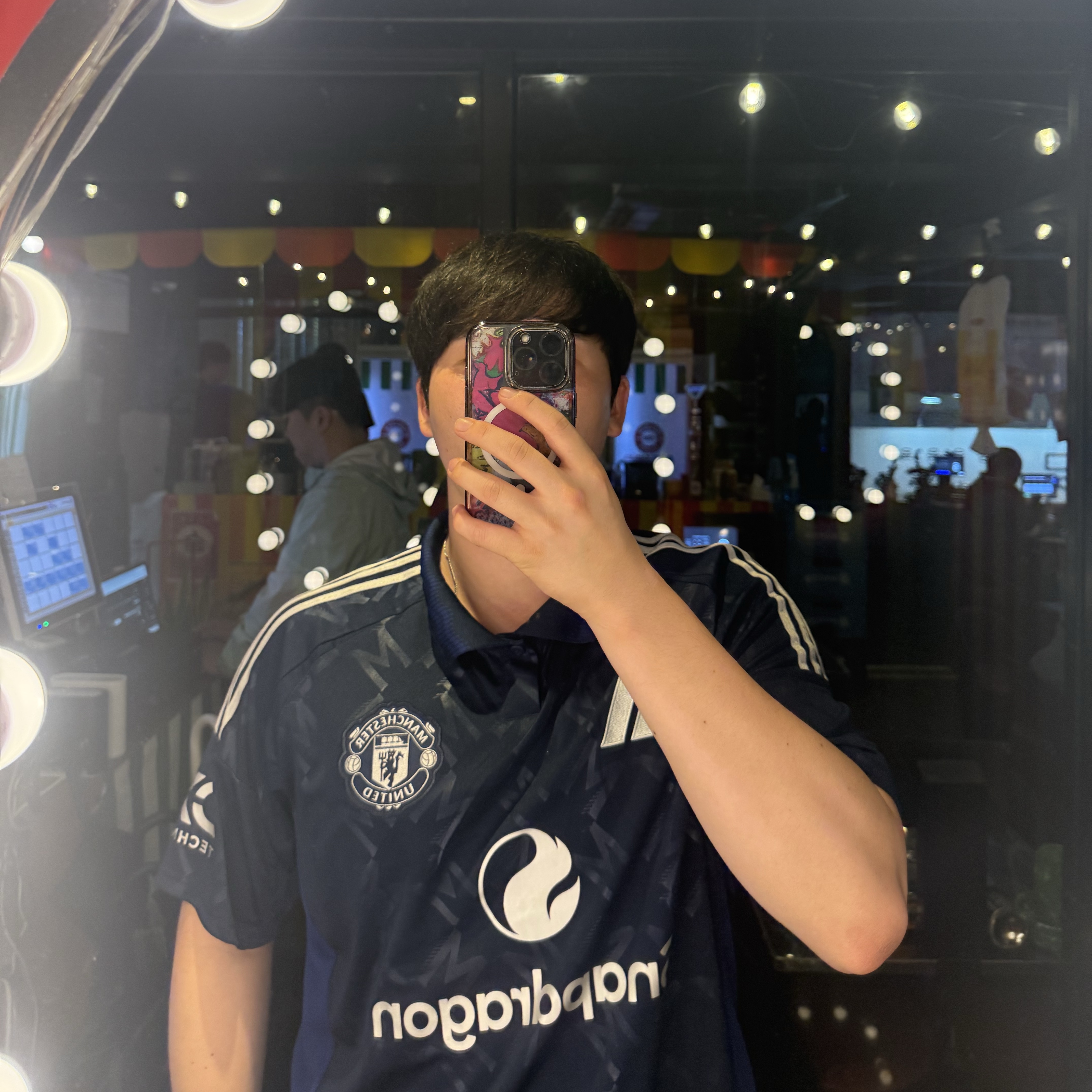 Adidas Manchester United 2024/25 Away Jersey Night Indigo - KR Sizing (Non Marking Ver.) 착용 스타일