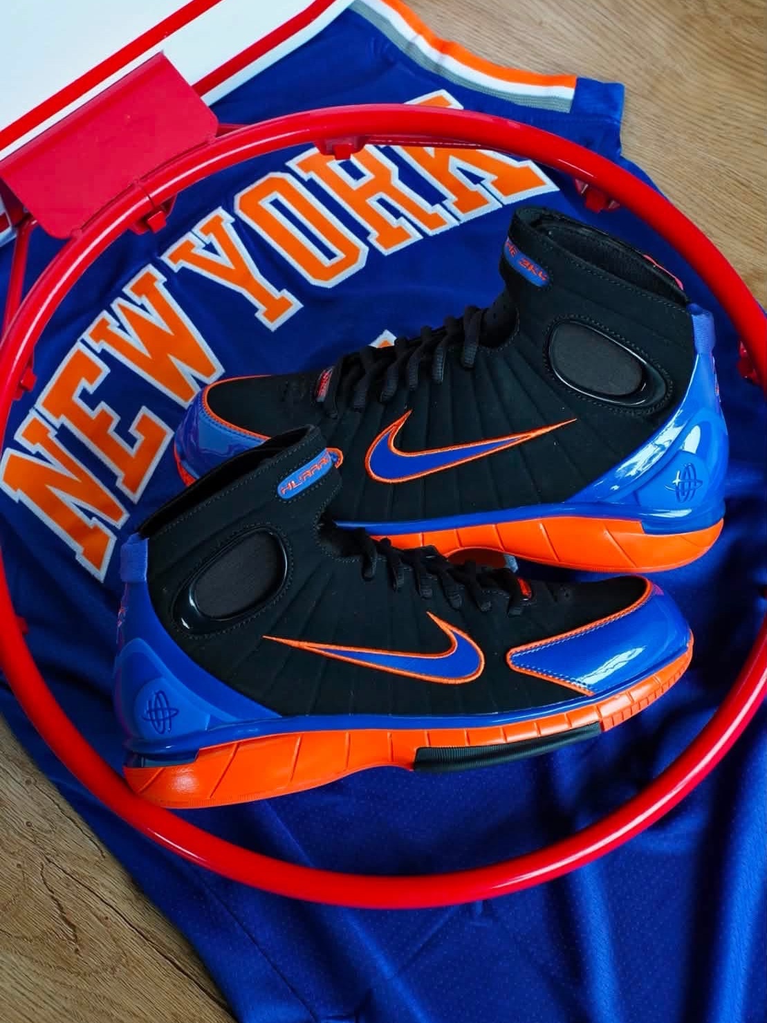Nike Air Zoom Huarache 2K4 White Varsity Royal 착용 스타일 - 2