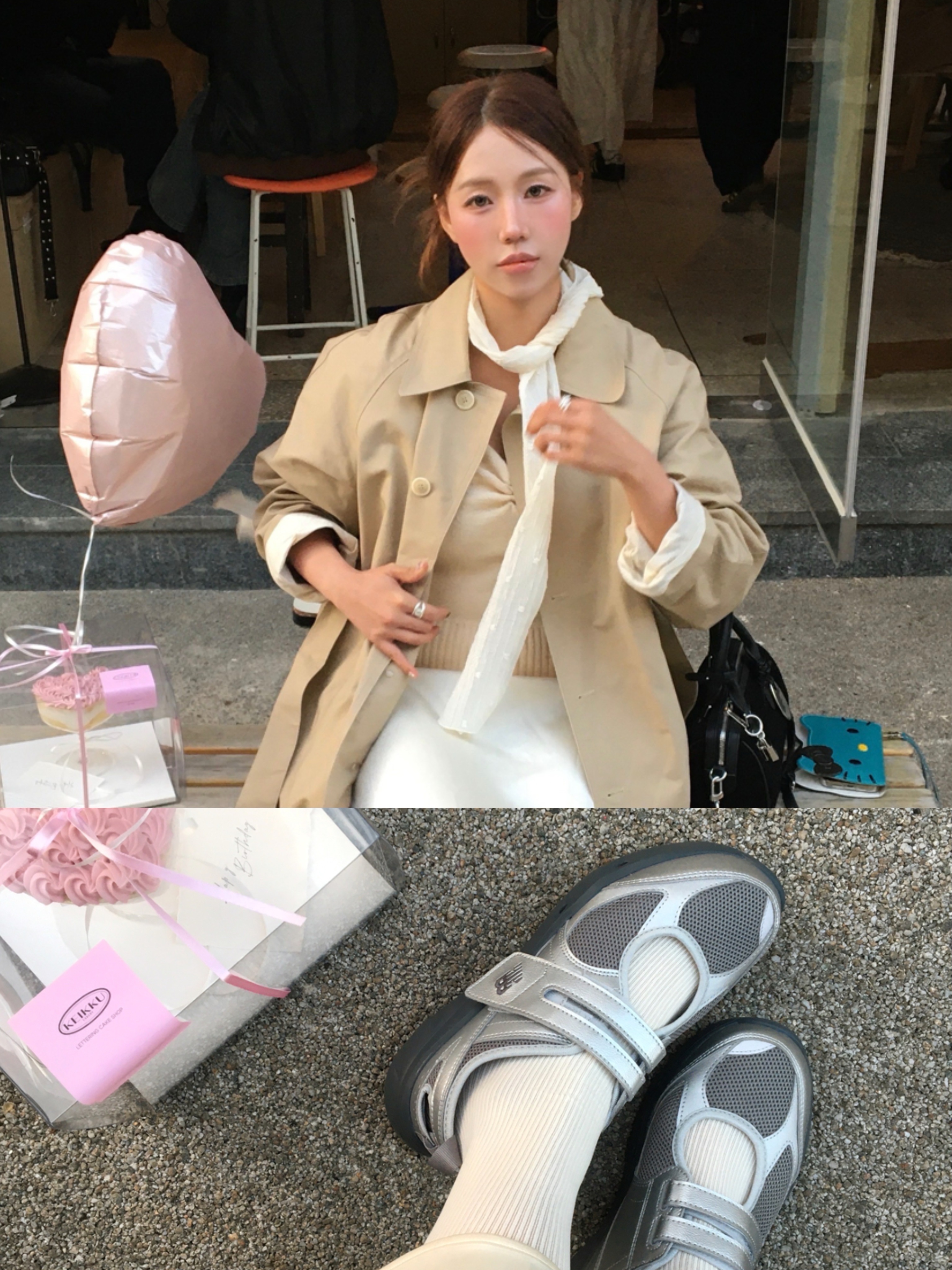 (W) New Balance Breeze SD2202 Metalic Silver 착용 스타일