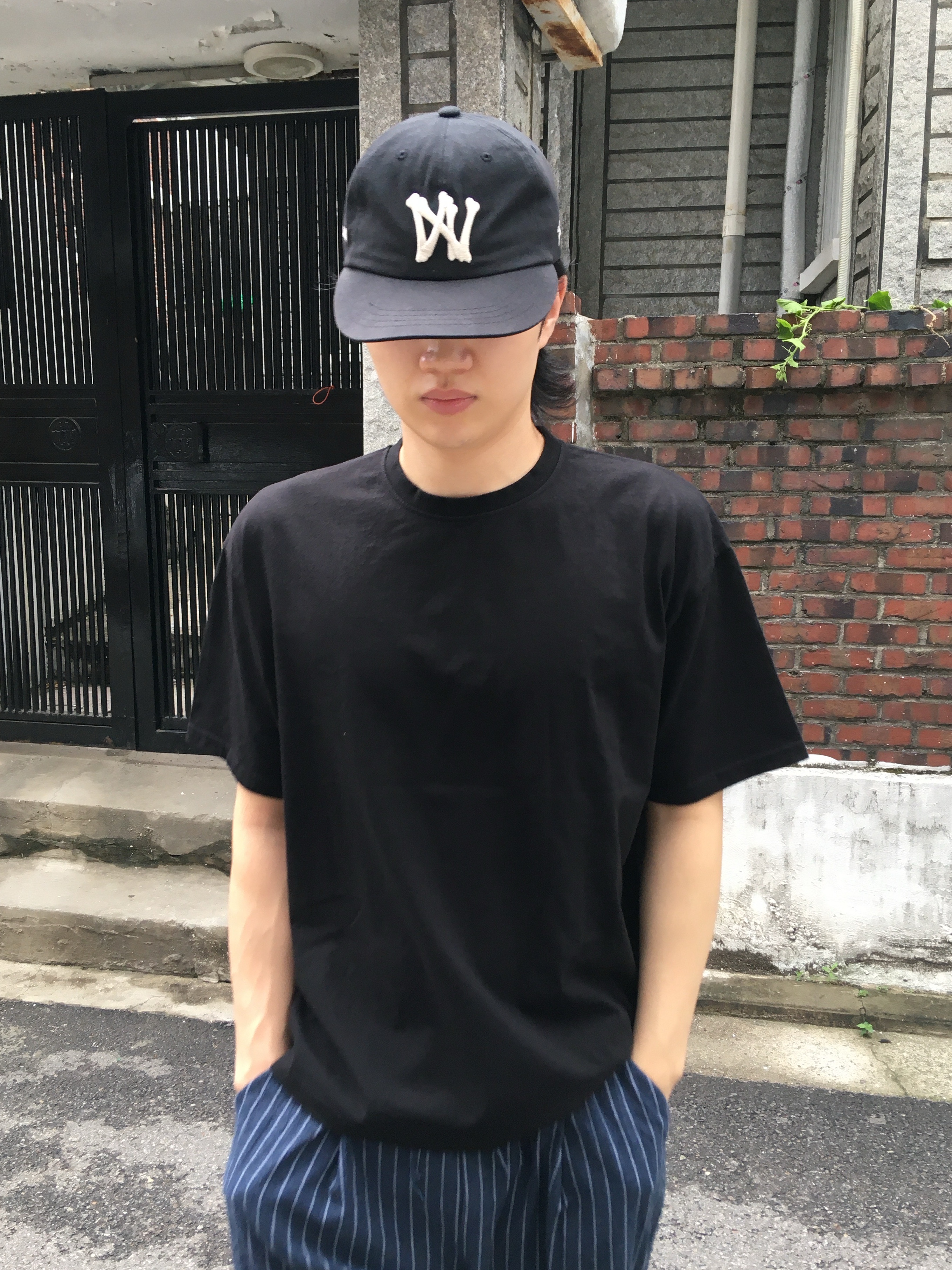 Aoiro 6-Panel Bone A/N Cap Black 착용 스타일