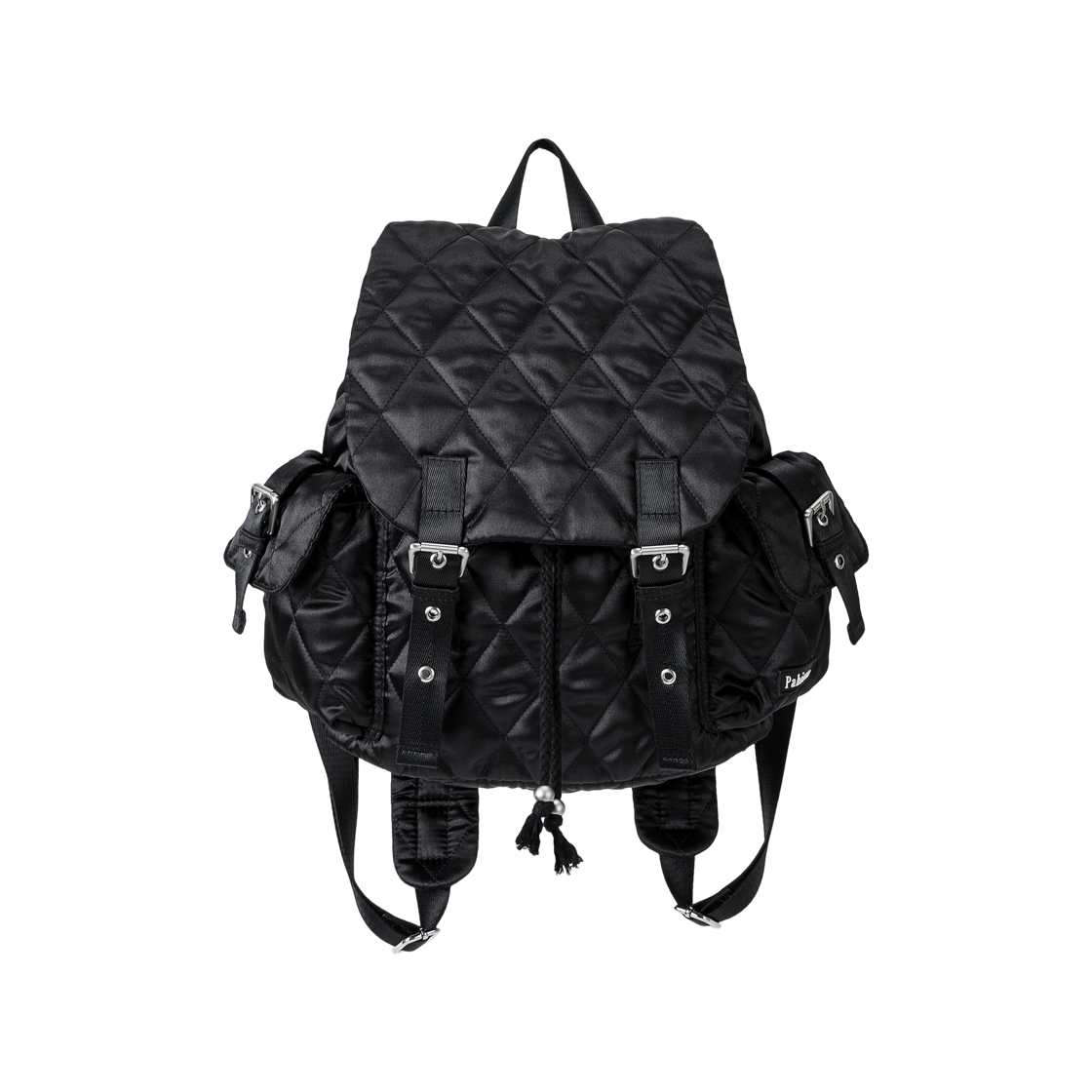 파히섬 글로시 퀼티드 백팩 블랙(Pahisum Glossy Quilted Backpack Black)