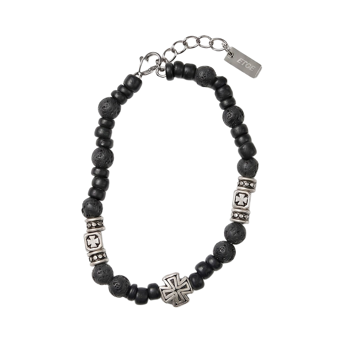 이티씨이 크로스 비즈 브레이슬릿 블랙(ETCE Cross Beads Bracelet Black)