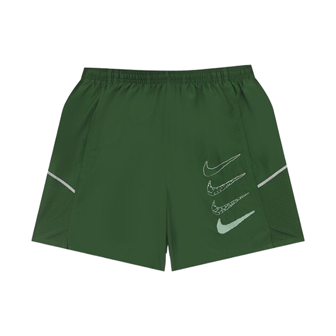 IW1080-398 Nike Miler Dri-Fit 5 Inch Brief Lined Running Shorts Forest Green - Asia